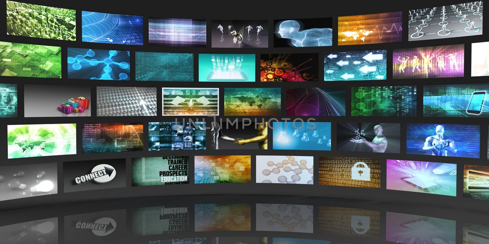 Video Screens Abstract Background for Multimedia Concept