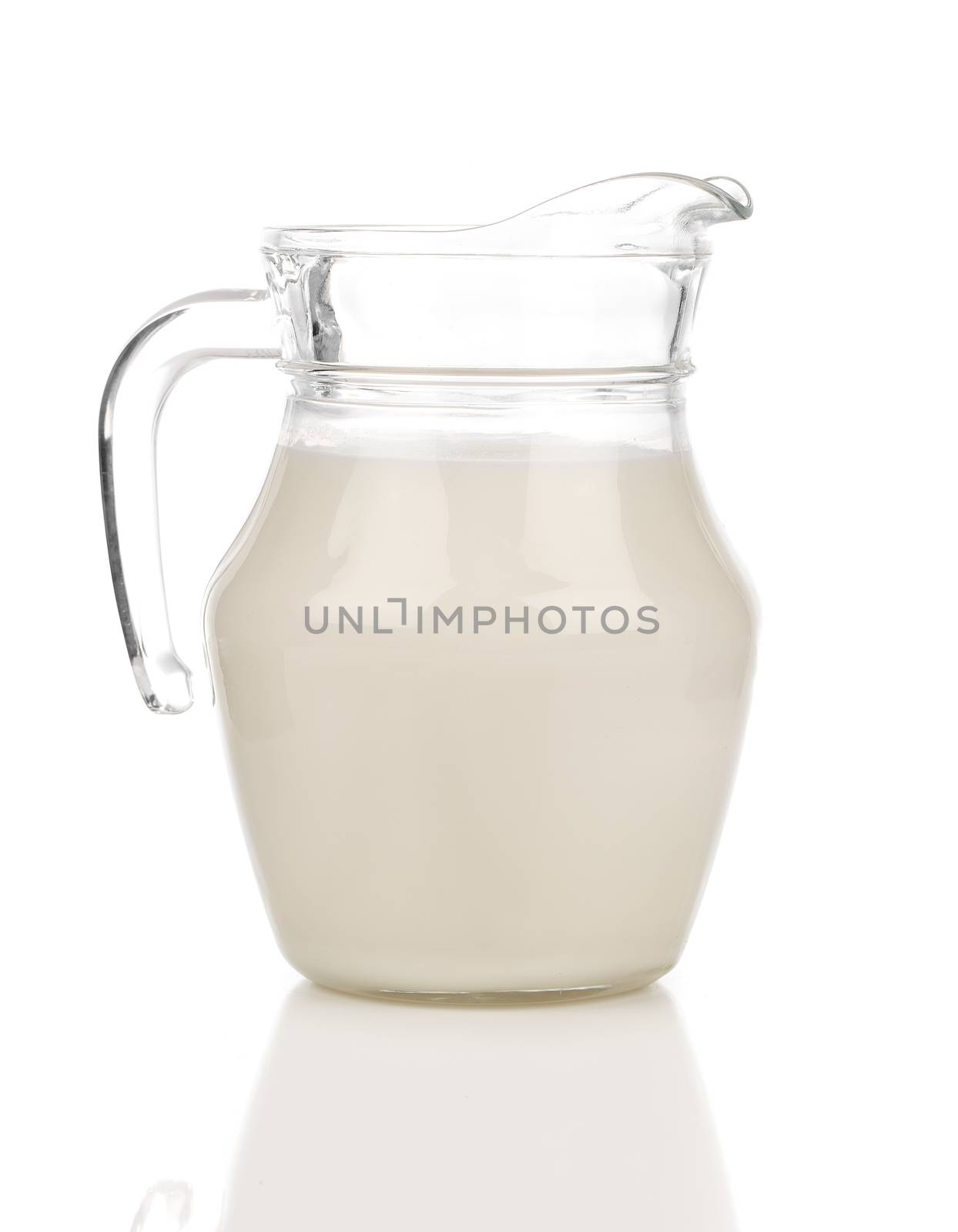 Pitcher of milk on a white background by motorolka