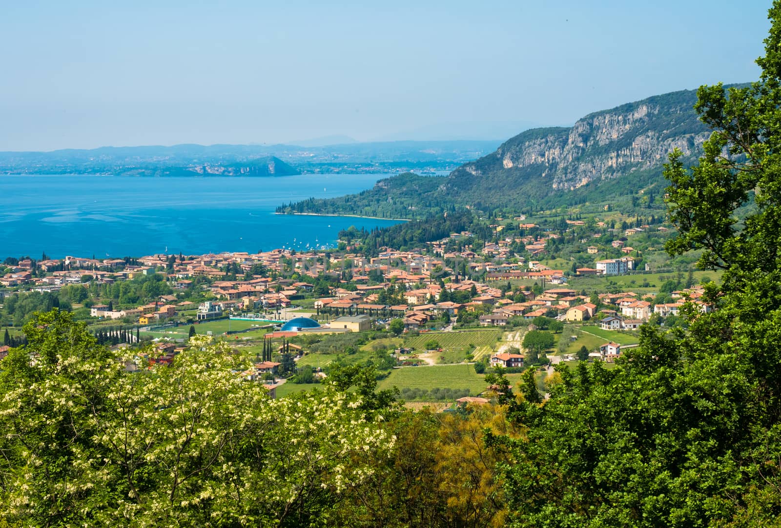 Garda lake and Garda city views from the surrounding hills