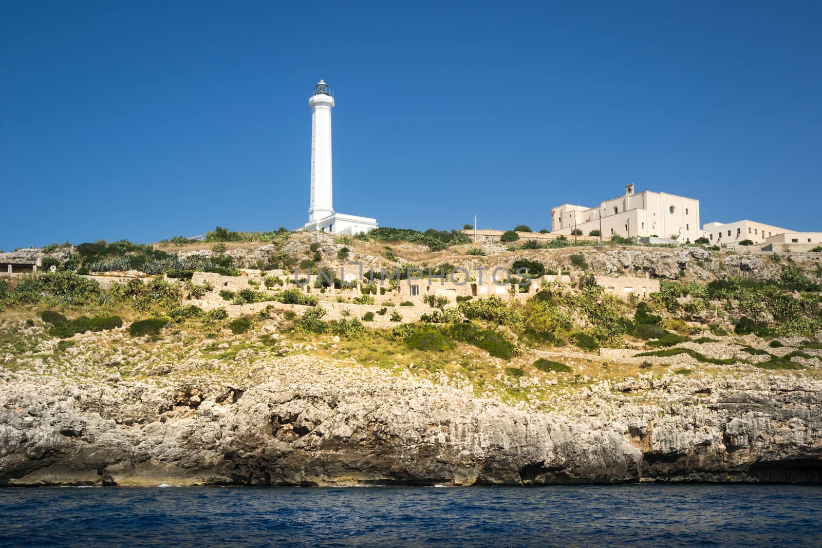 the white lighthouse of Santa Maria di Leuca, south Italy by Isaac74