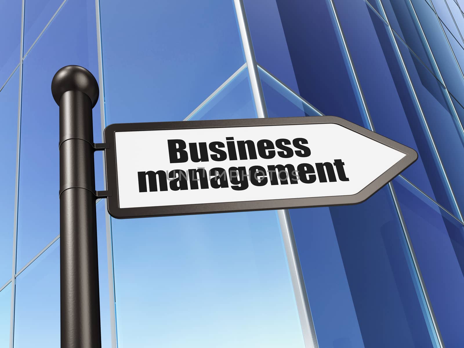 Finance concept: sign Business Management on Building background, 3d render