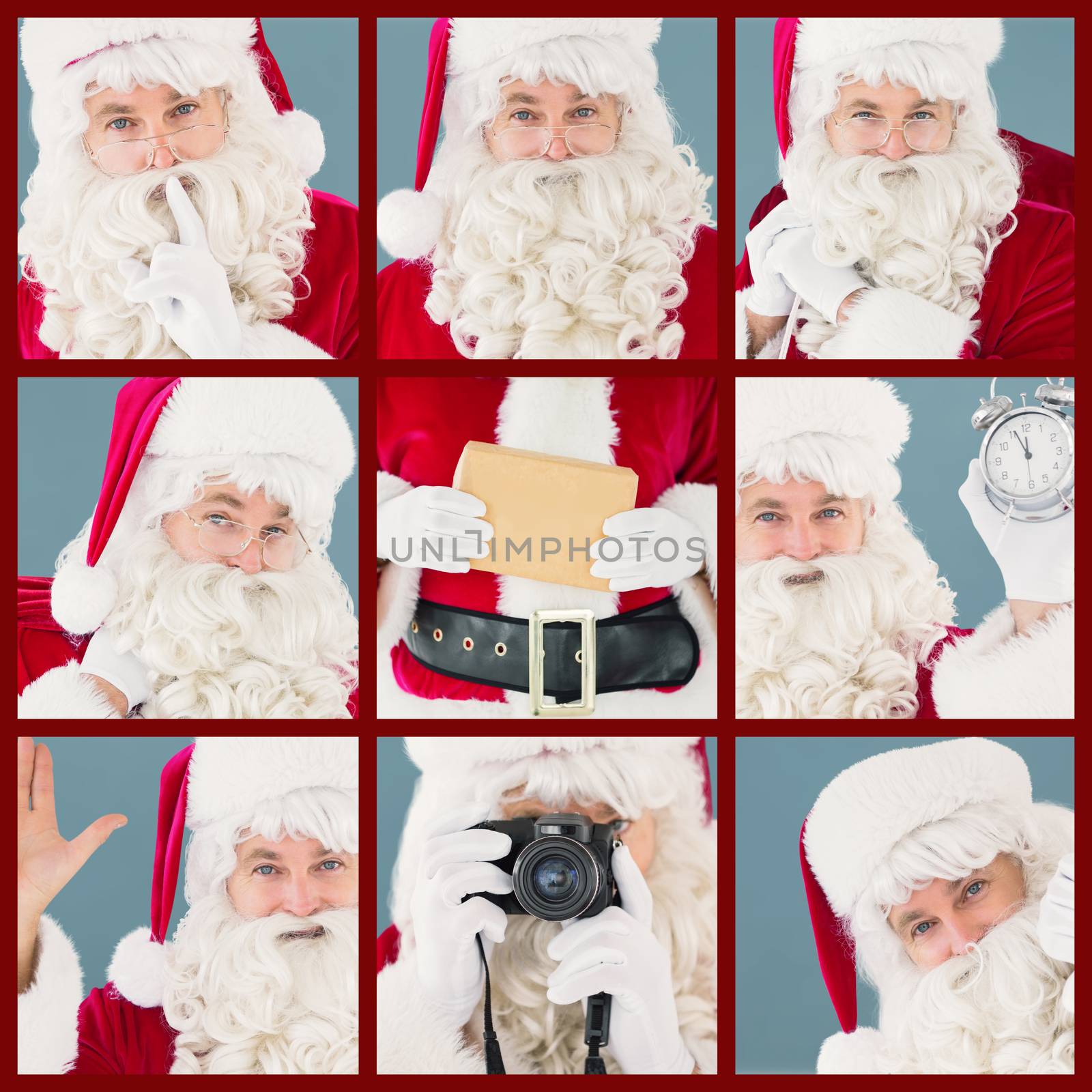 Composite image of portrait of santa keeping a secret