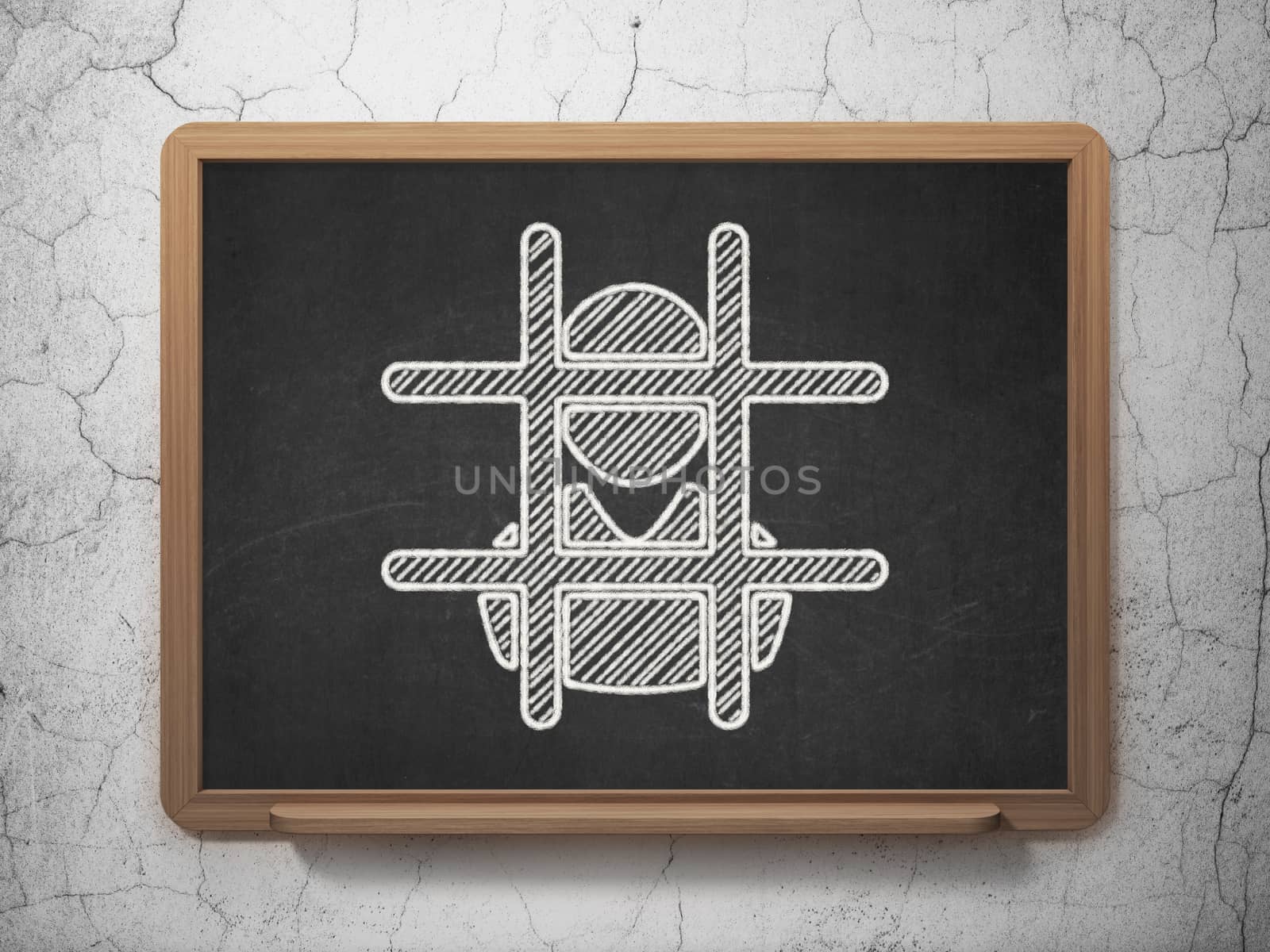 Law concept: Criminal icon on Black chalkboard on grunge wall background