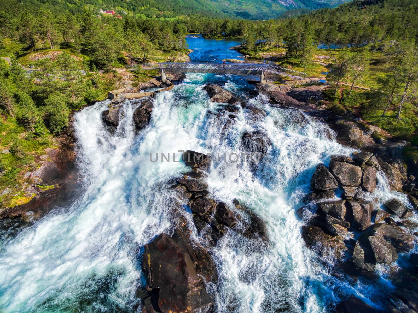 Likholefossen waterfall in Norway by Harvepino