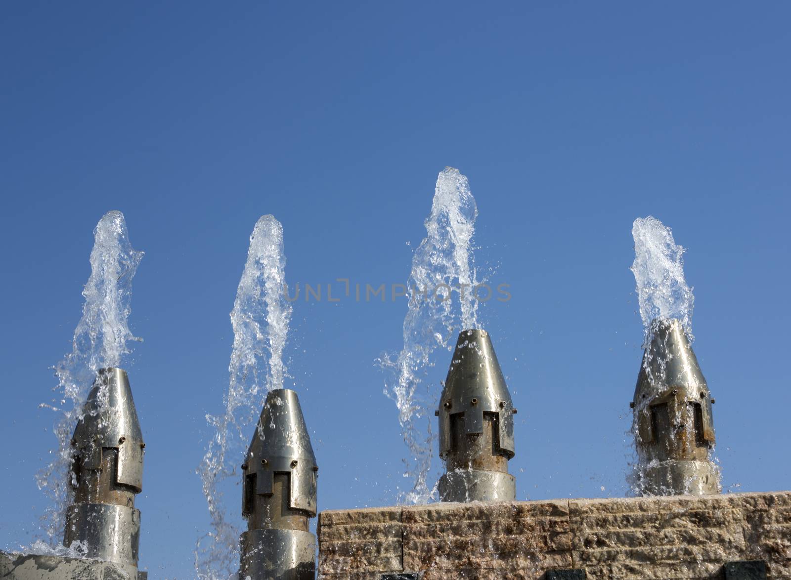 water from fountain in the centre of the portuguese capital lisbon