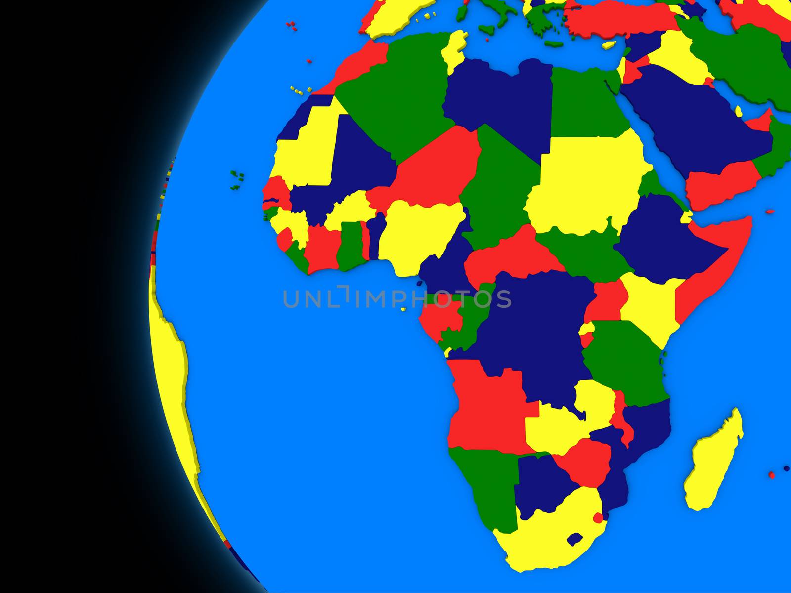 African continent on political Earth by Harvepino