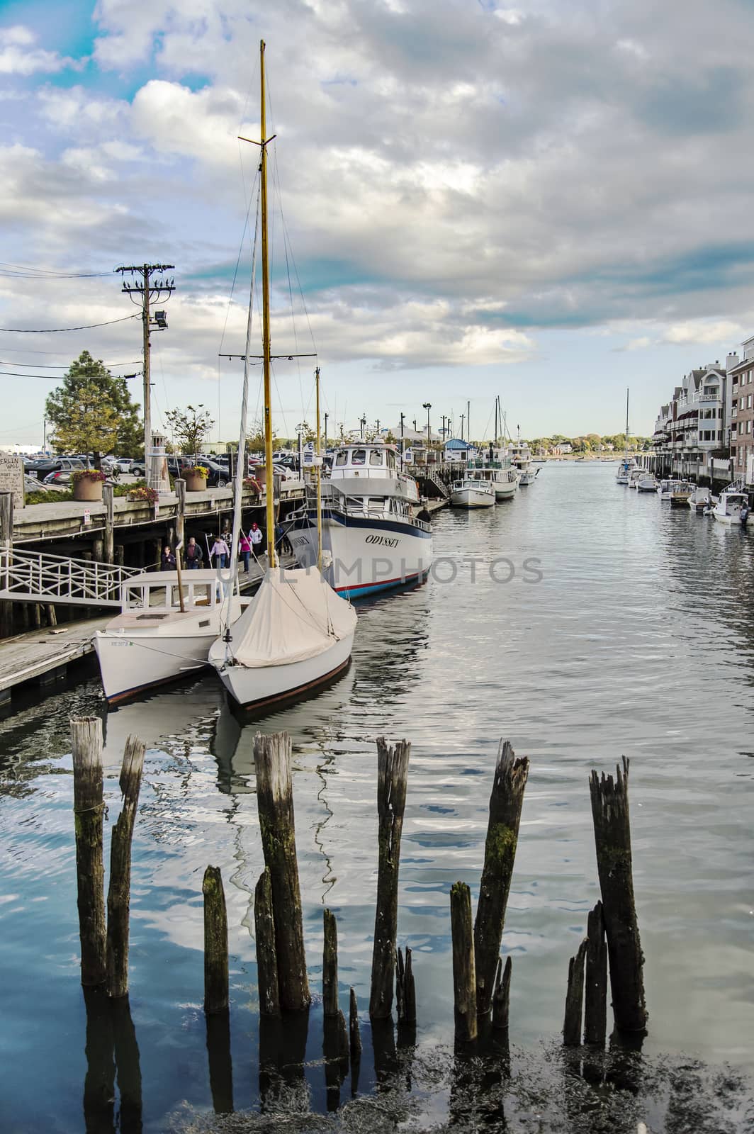 old docks and boats in Portland, Maine, USA