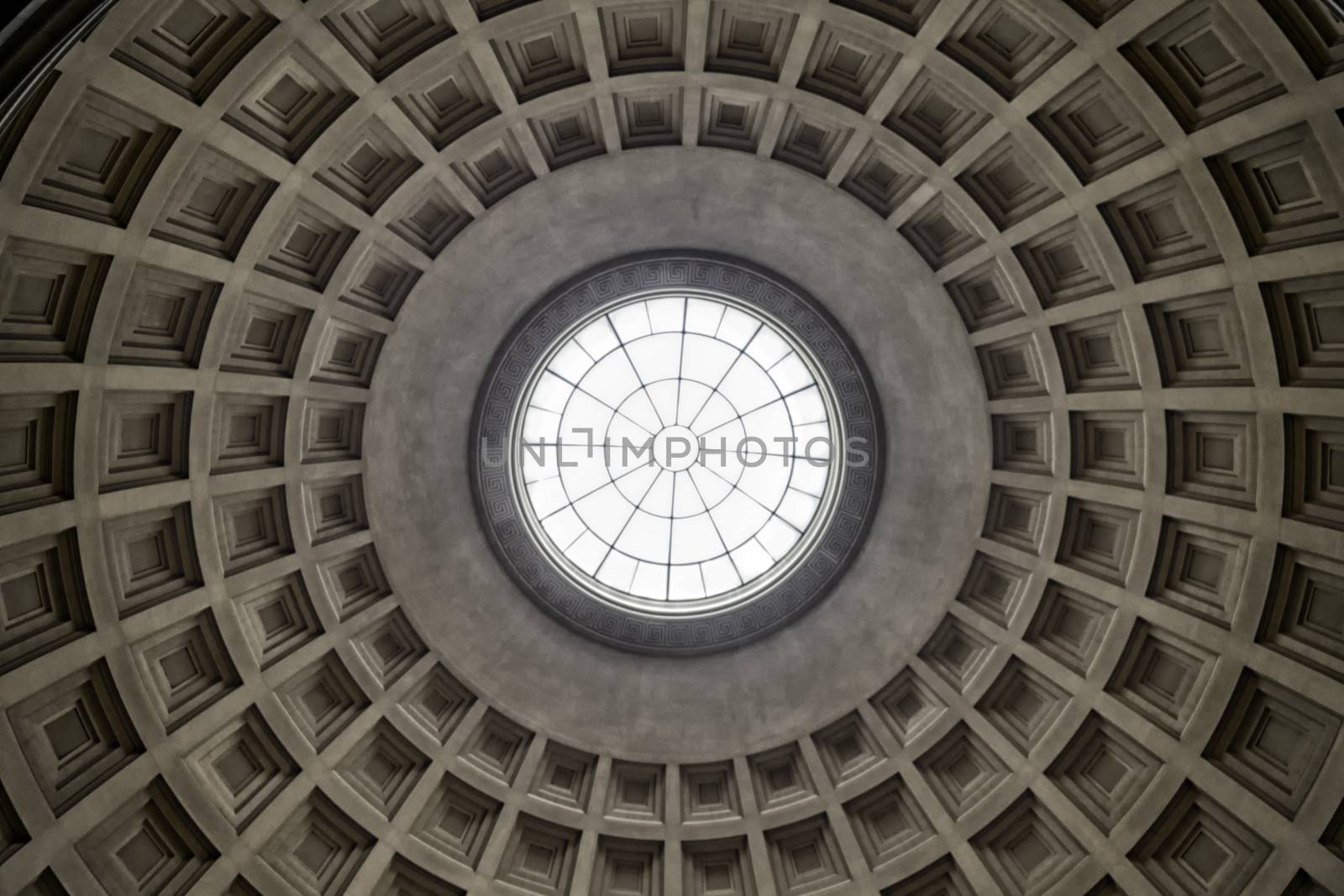 Historic dome underside with glass oculus in the center