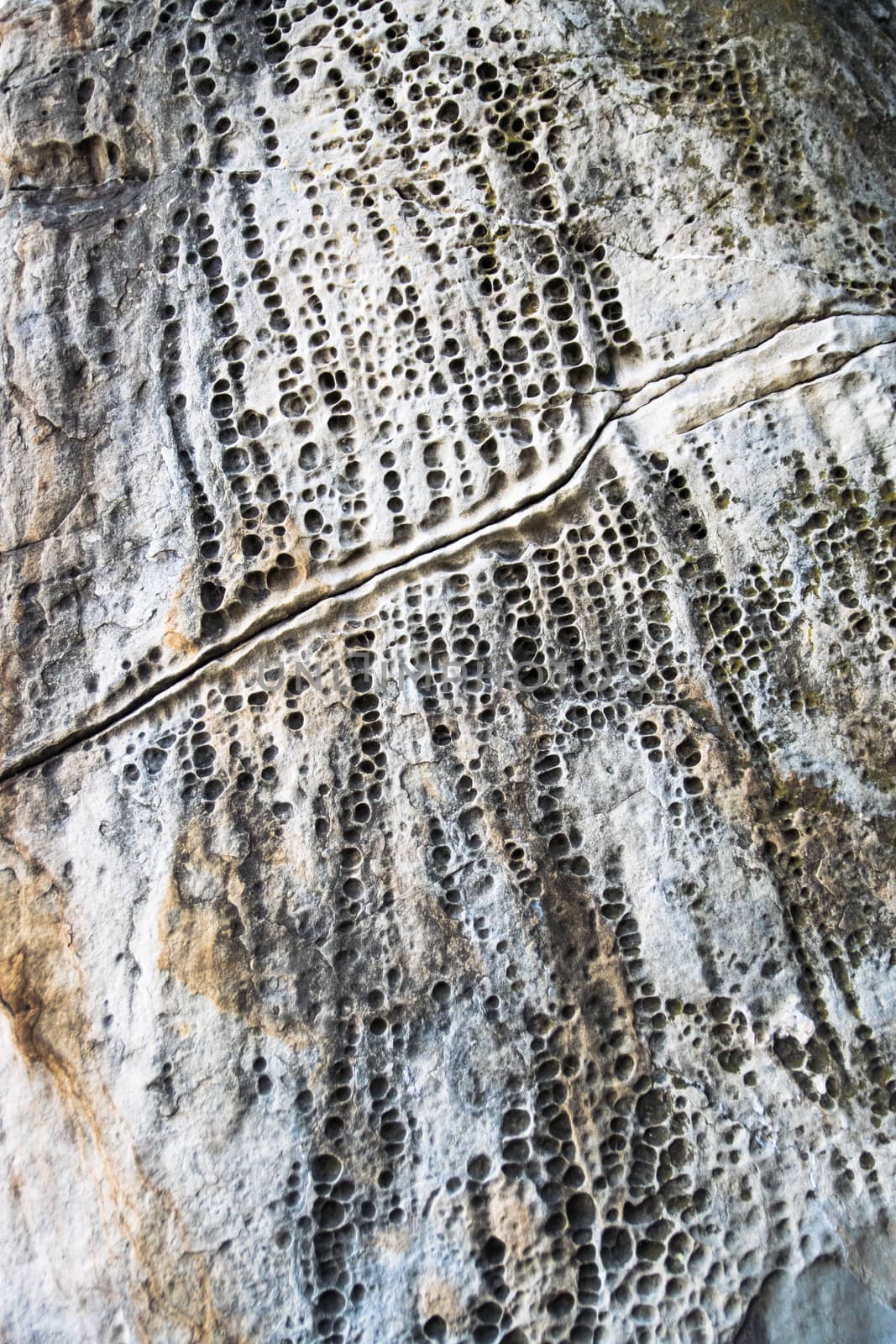 Background formed by a rock eroded by sea waves.