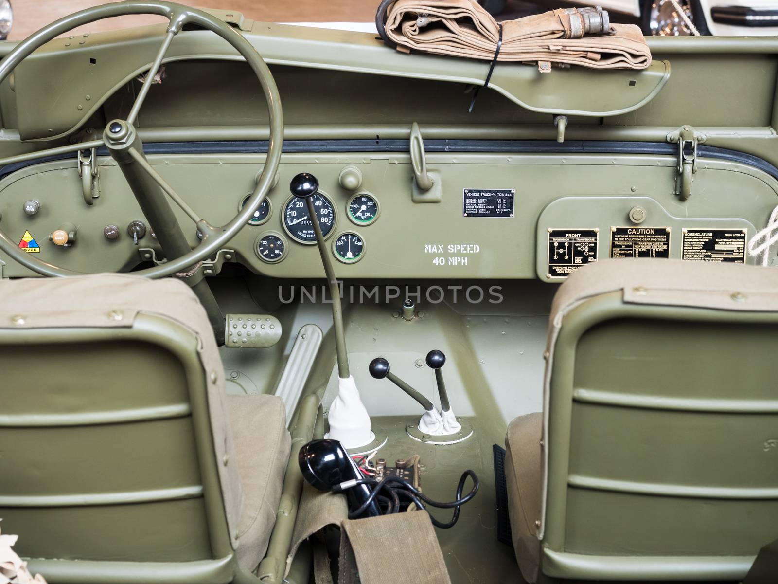 Dashboard of an old military jeep. by Isaac74