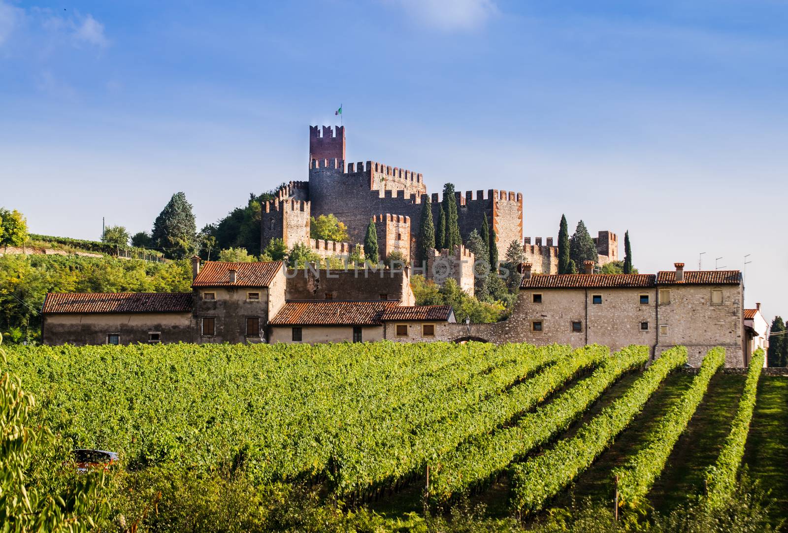 View of Soave (Italy) and its famous medieval castle by Isaac74