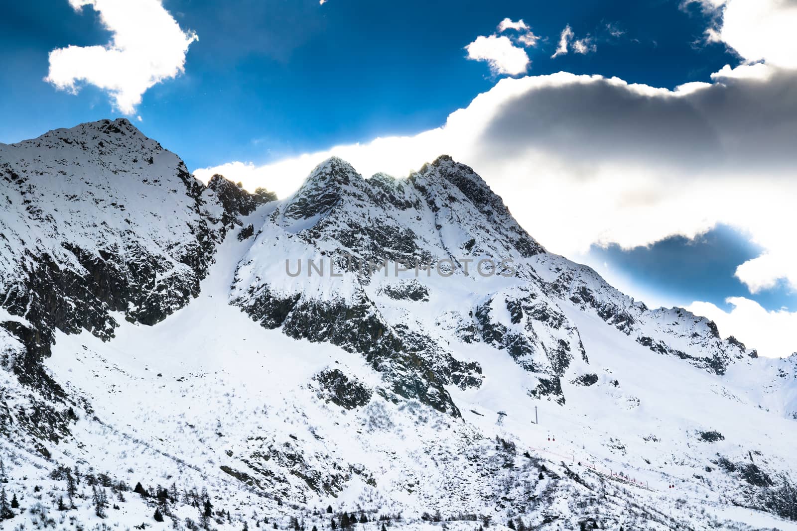 View of the top of a mountain covered with snow. by Isaac74