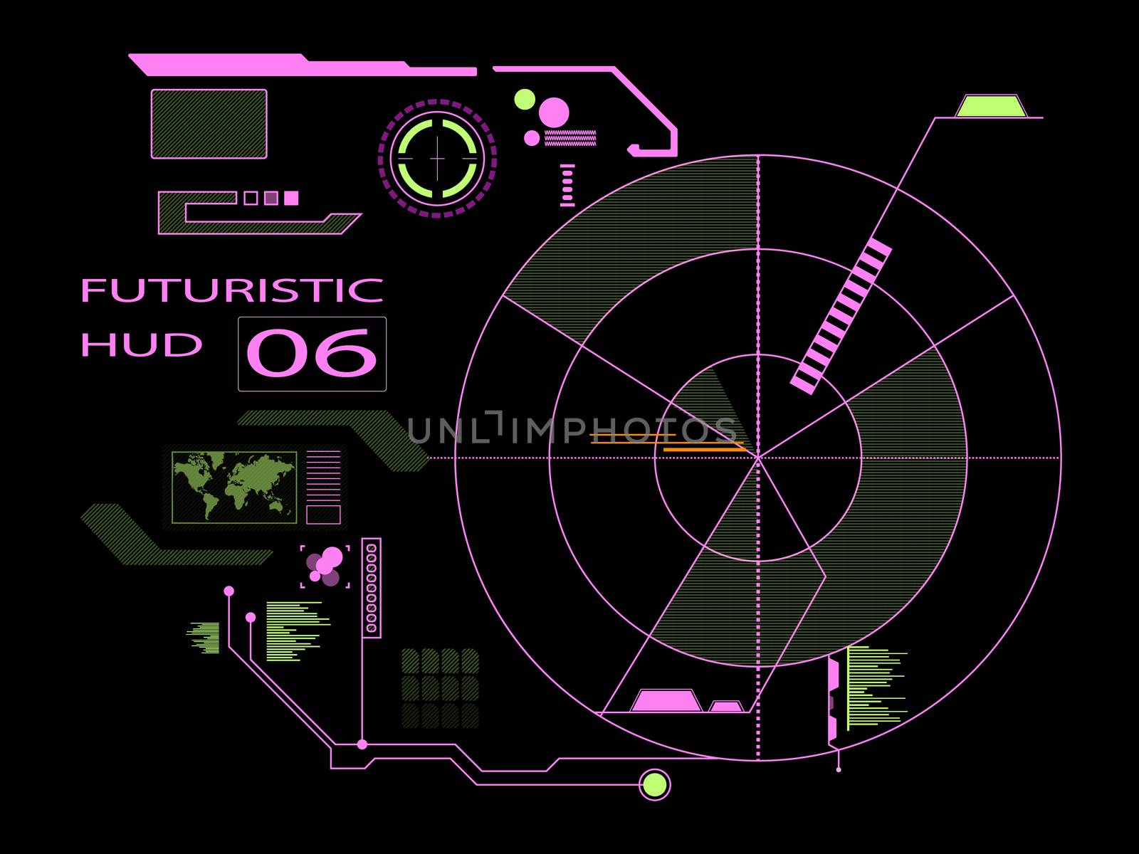 Abstract future, concept vector futuristic virtual graphic touch user interface HUD, raster version