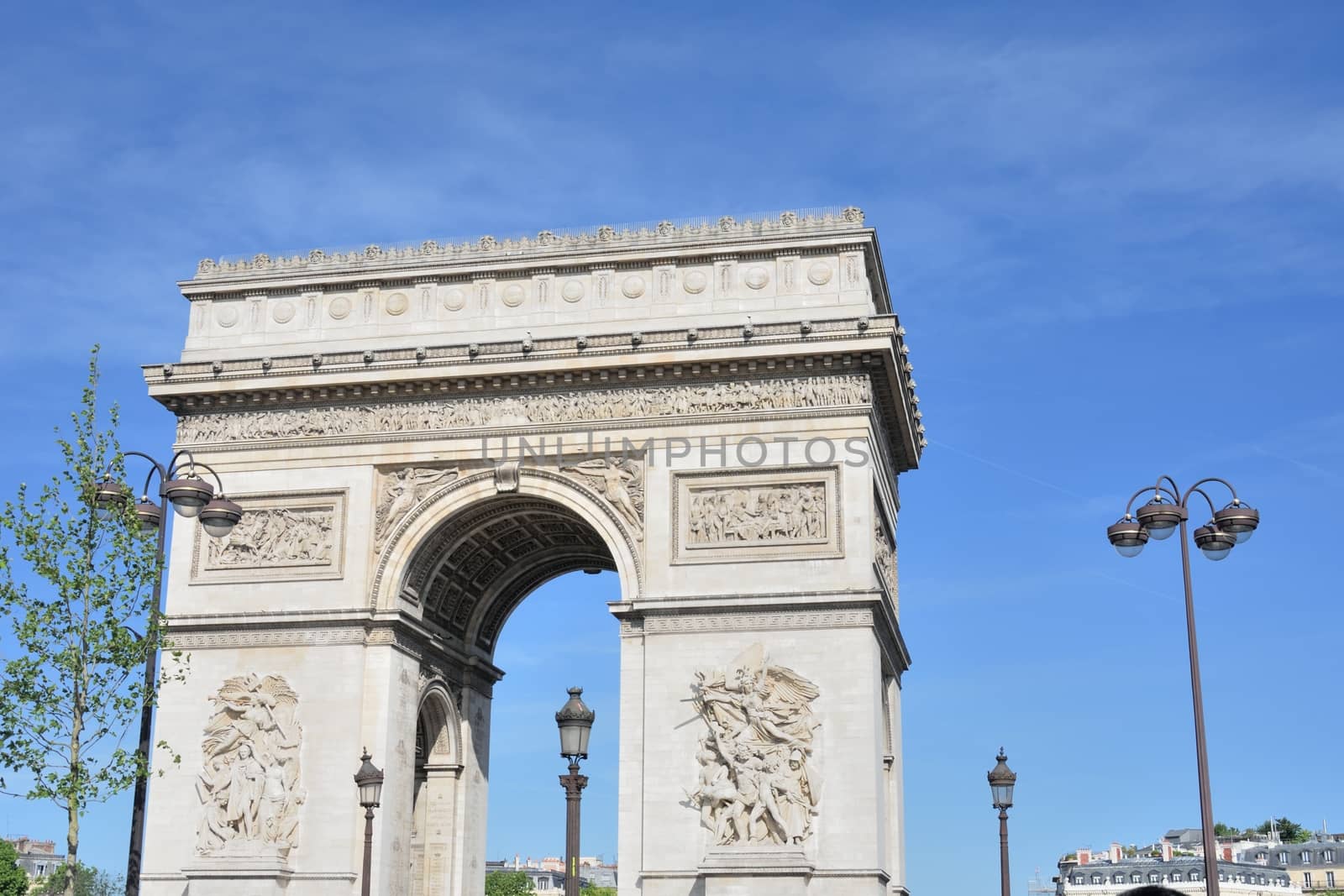 Arc De Triomphe in Champs Elysees paris