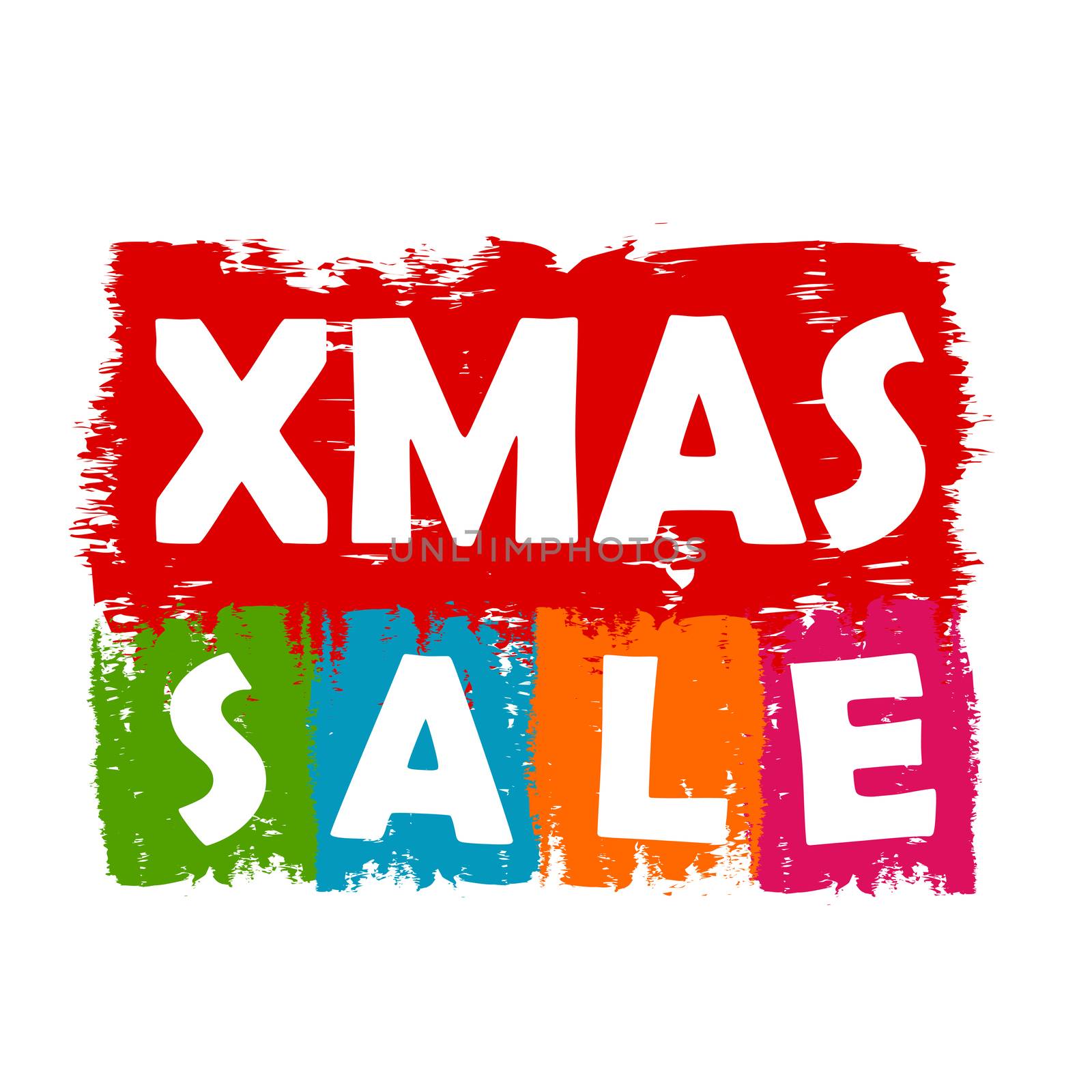 Xmas sale - colorful draw banner, business concept