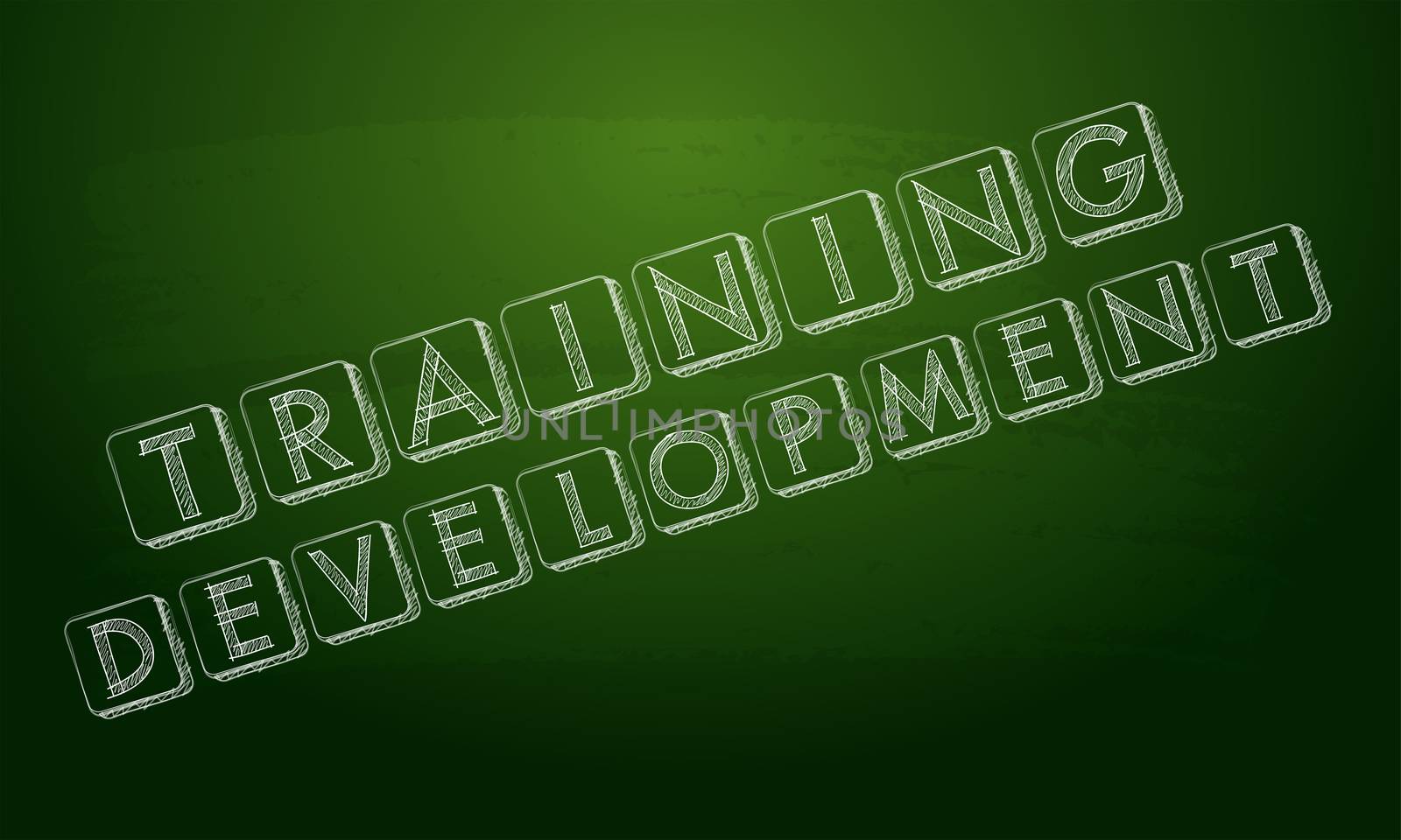 training  development chalk text over black board
