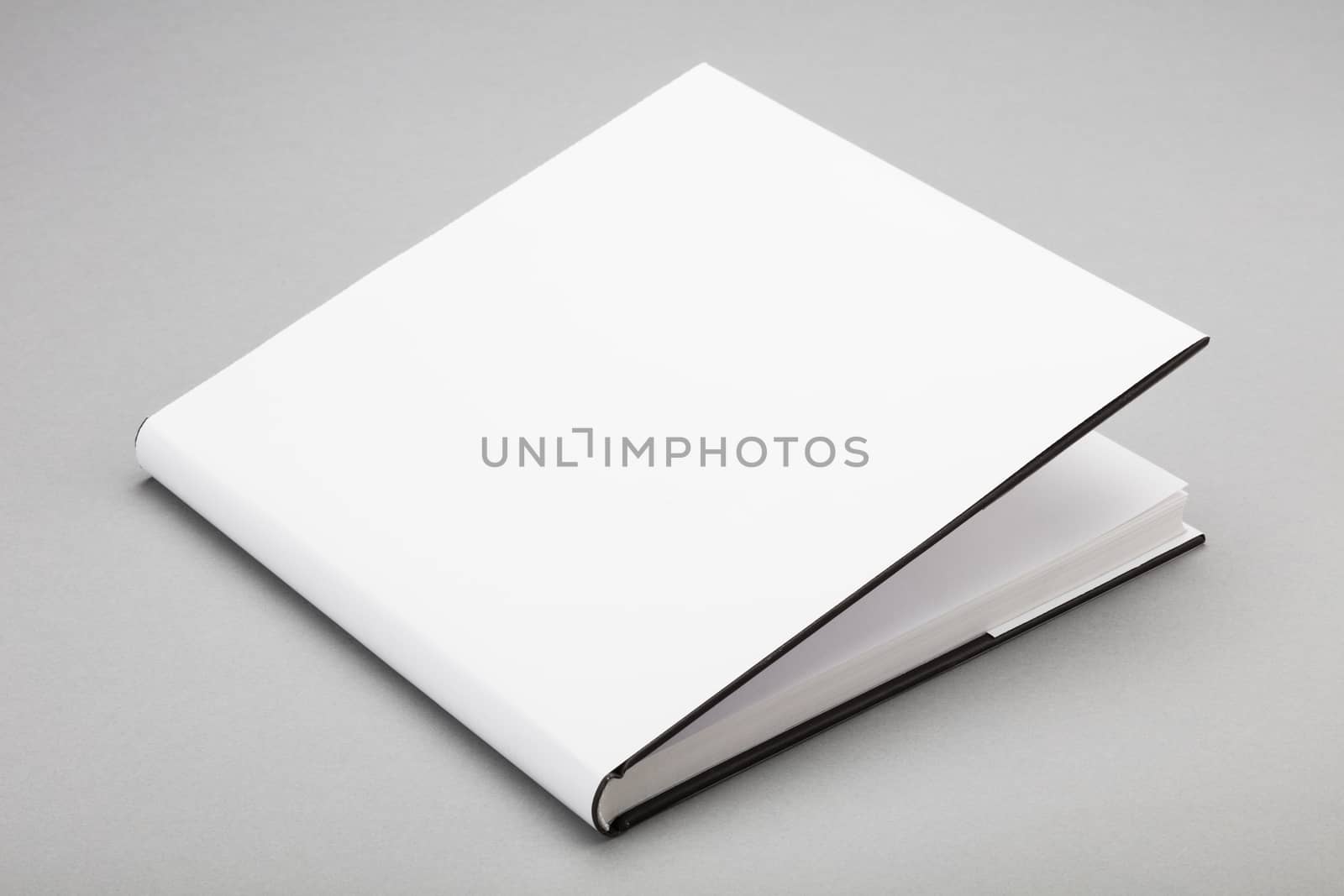 Blank book with ajar white cover