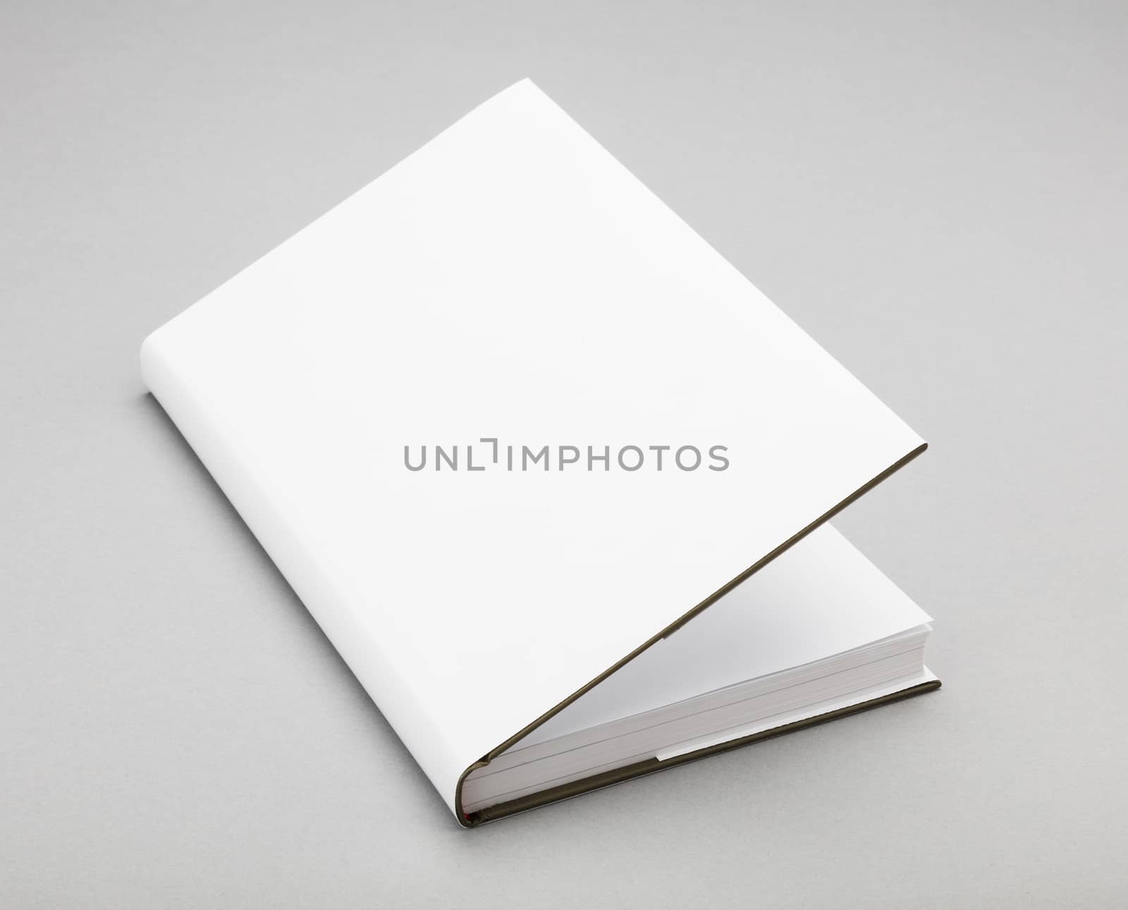 Blank book with ajar white cover