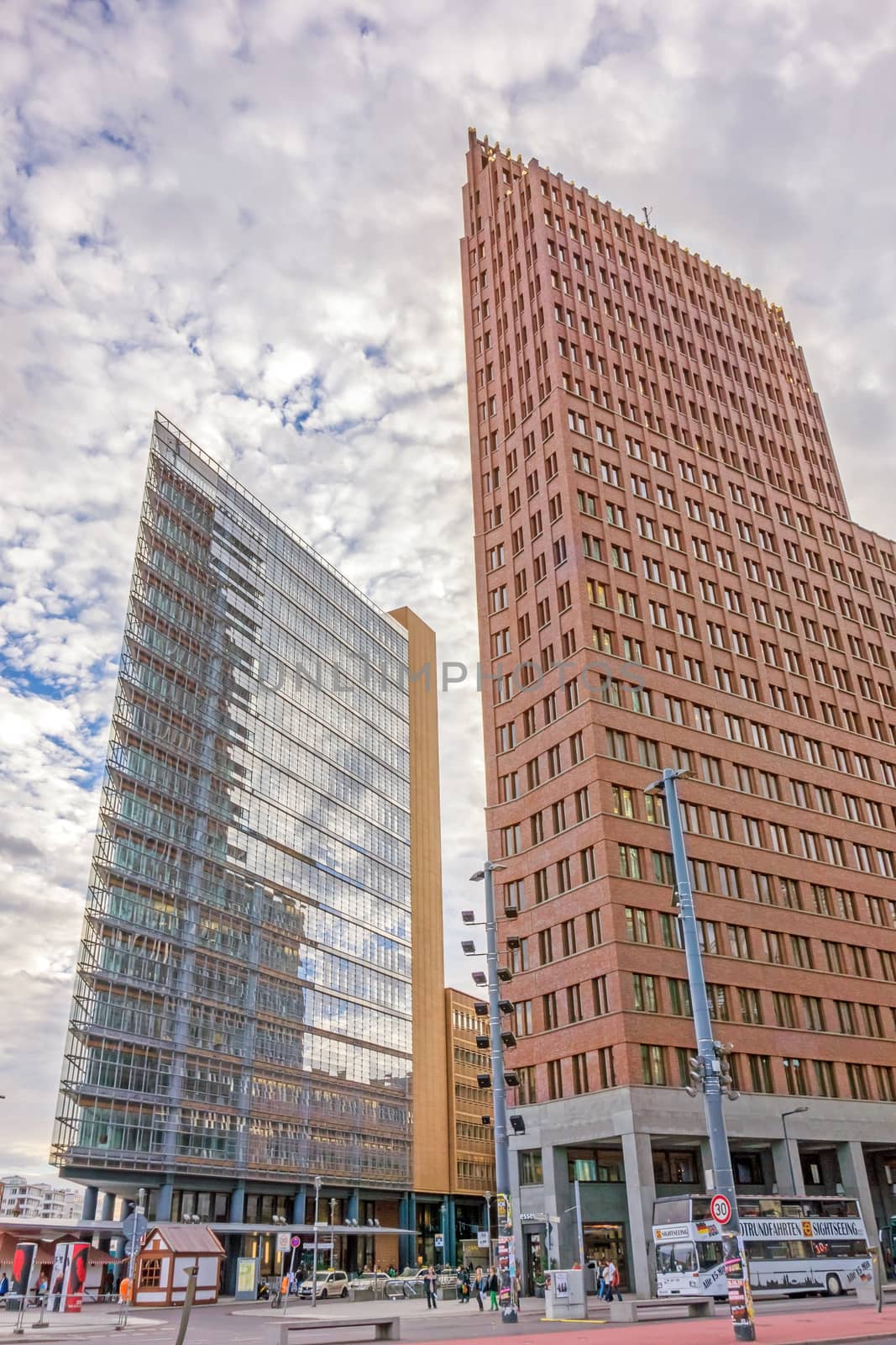 Berlin, Germany - October 28, 2013: Potsdamer Platz square - Kollhoff Tower - financial district of Berlin, Germany.