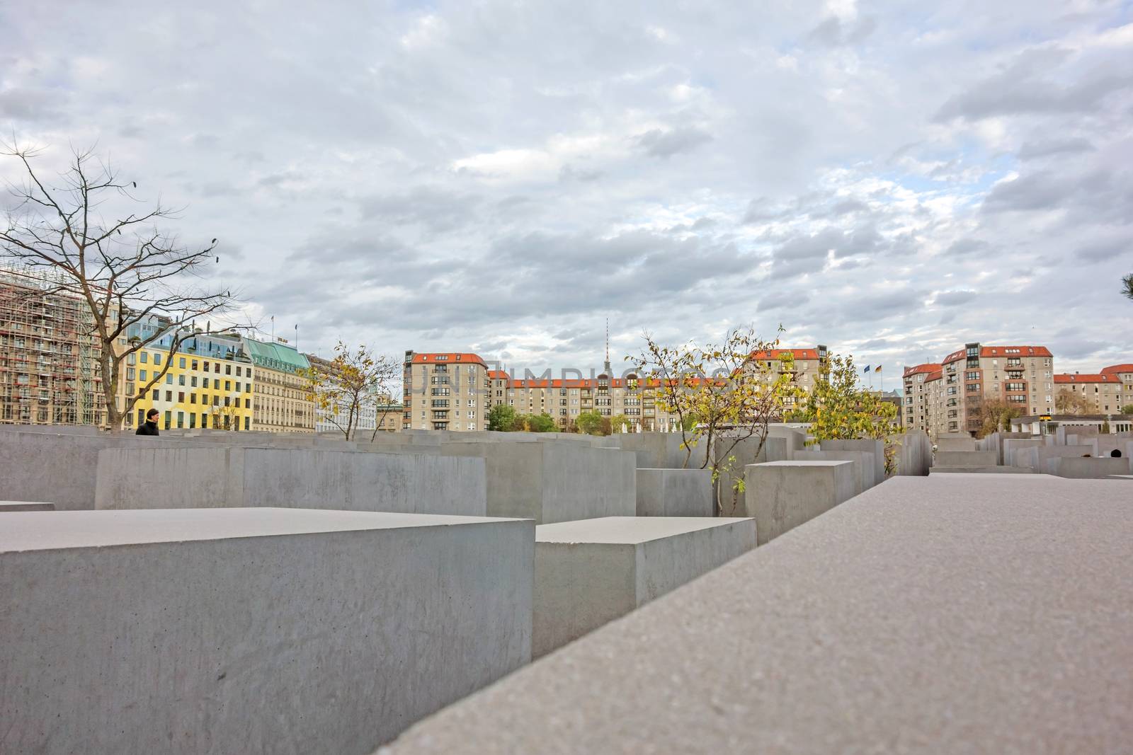 Berlin, Germany - October 28, 2013: Holocaust Memorial in the center of Berlin. It remembers the Jewish victims of the Holocaust.