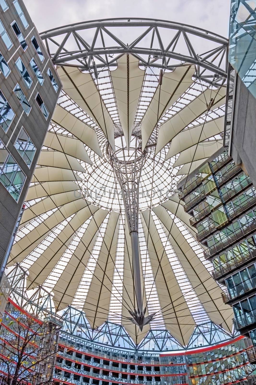 Berlin, Germany - October 28, 2013: Sony Center at the Potsdamer Platz square - a group of buildings in the district Tiergarten, Berlin-Mitte.