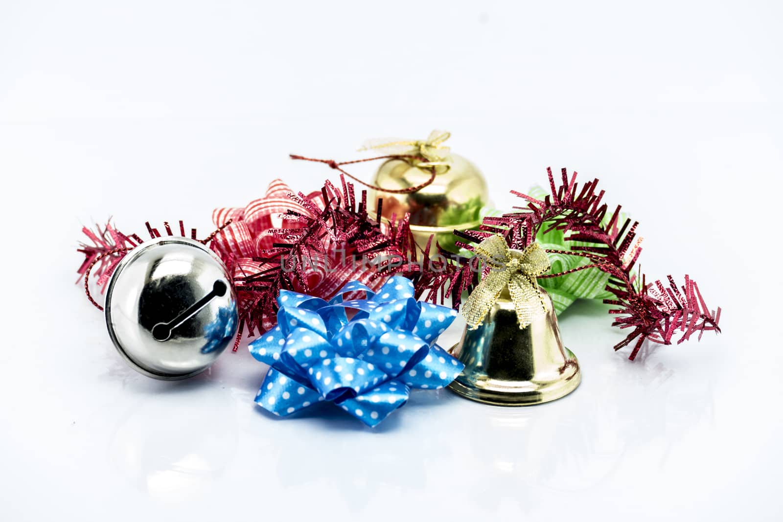 Group of Christmas objects isolated on white background by teerawit