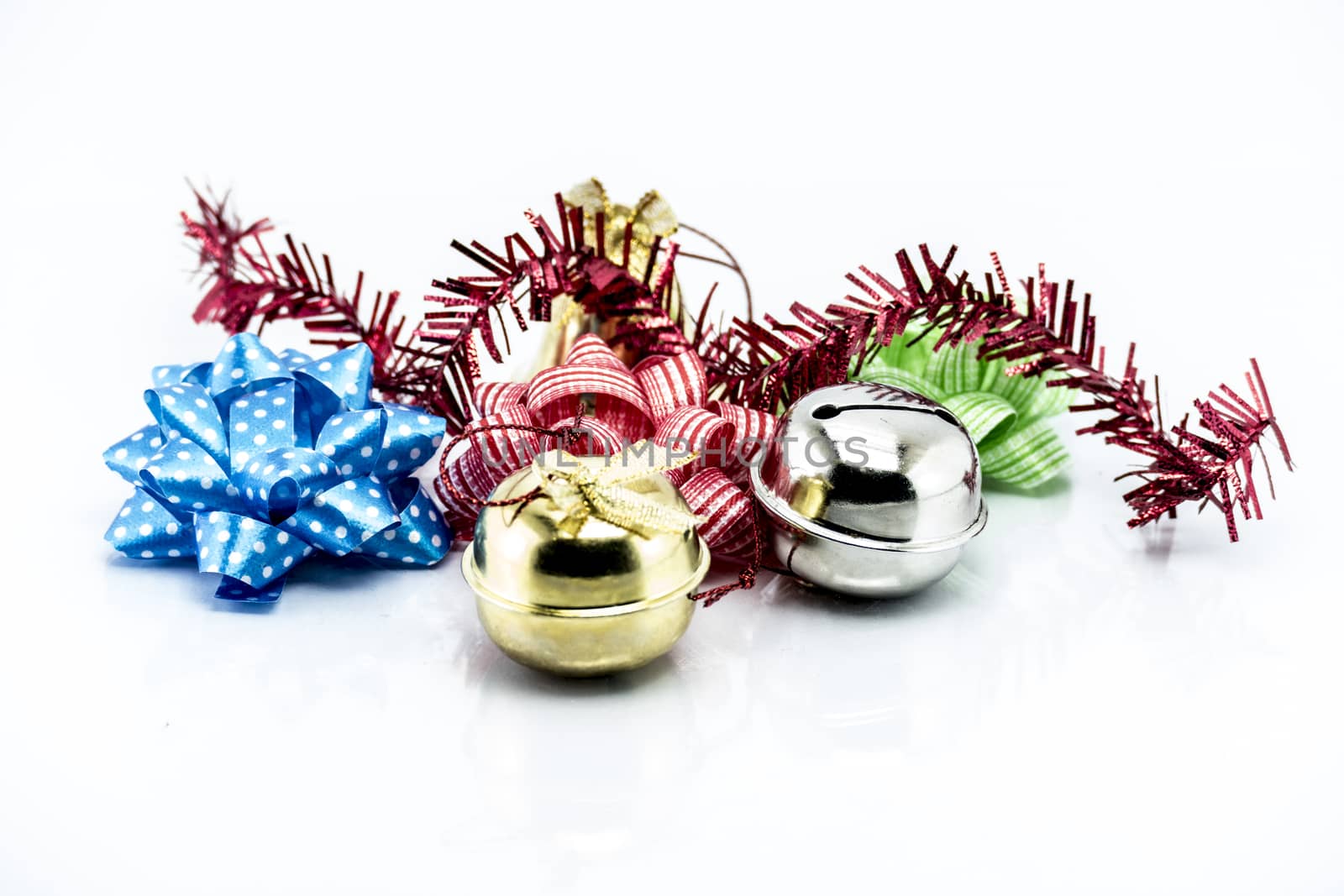 Group of Christmas objects isolated on white background by teerawit