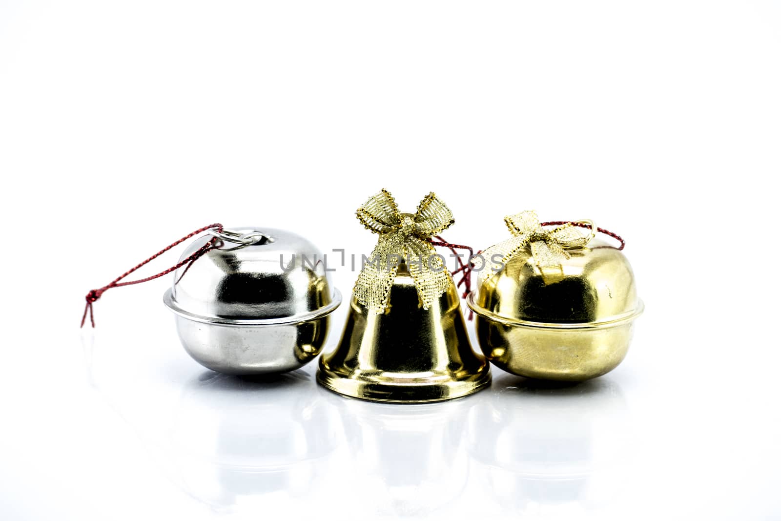 Bell and Christmas Garland isolated on white background by teerawit