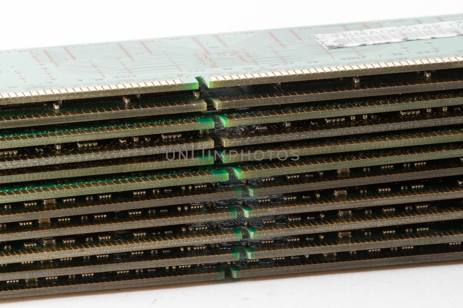 The memory ram modules on white background