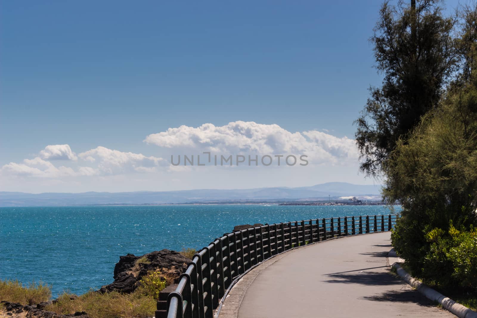 The street with mediterranean sea view