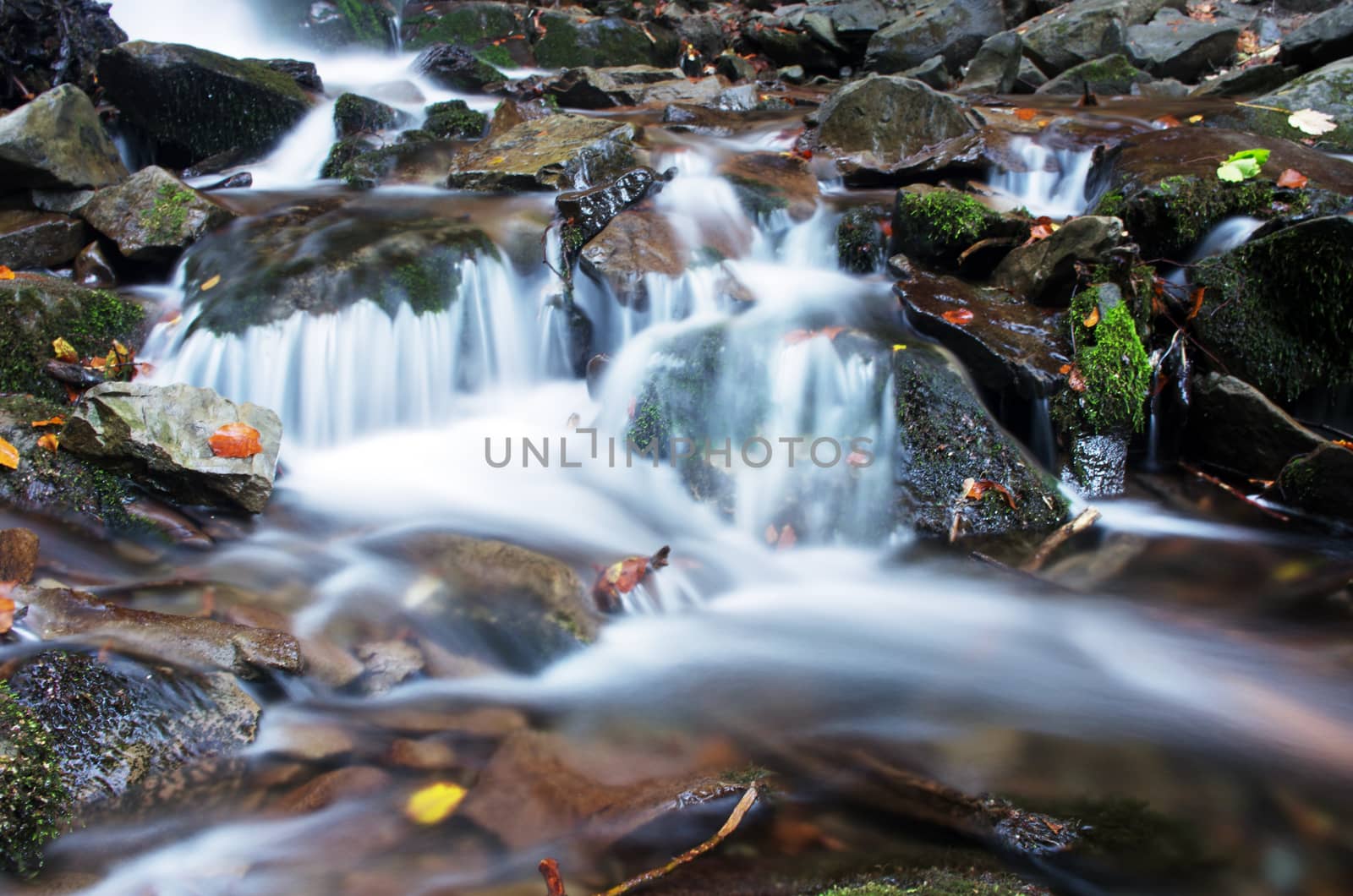 beautiful waterfall scene, ukraine carpathian shipot waterfall