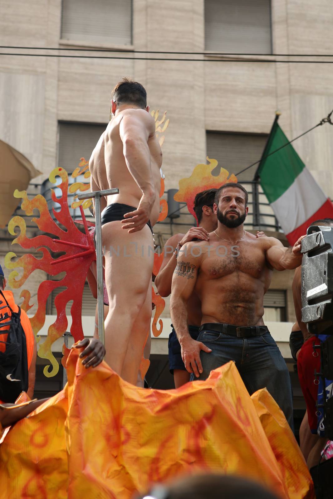 ROME, ITALY - JUNE 13, 2015: Rome hosts a popular Pride celebration - Rome Gay Pride on June 13, 2015.  Rome Gay Pride parade takes place on this day, drawing thousands of spectators and participants 