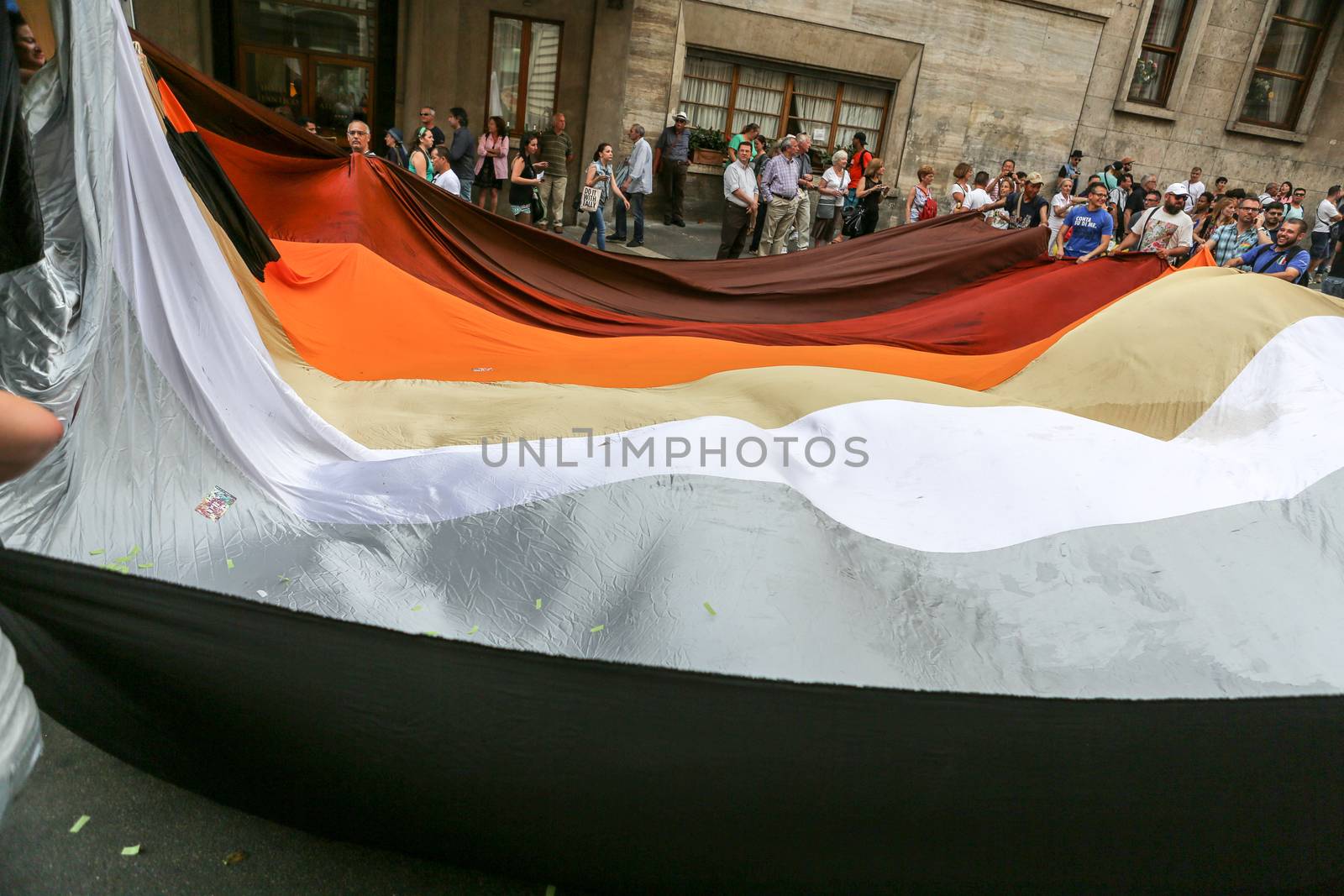 ROME, ITALY - JUNE 13, 2015: Rome hosts a popular Pride celebration - Rome Gay Pride on June 13, 2015.  Rome Gay Pride parade takes place on this day, drawing thousands of spectators and participants 