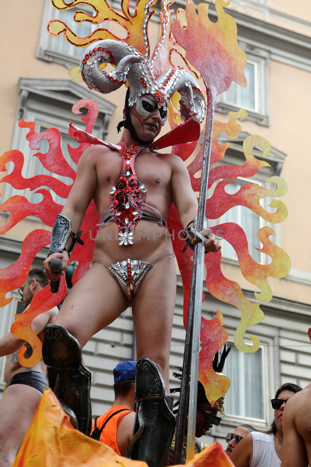 ROME, ITALY - JUNE 13, 2015: Rome hosts a popular Pride celebration - Rome Gay Pride on June 13, 2015.  Rome Gay Pride parade takes place on this day, drawing thousands of spectators and participants 