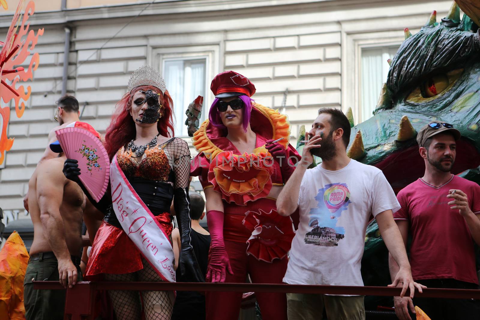 ROME, ITALY - JUNE 13, 2015: Rome hosts a popular Pride celebration - Rome Gay Pride on June 13, 2015.  Rome Gay Pride parade takes place on this day, drawing thousands of spectators and participants 