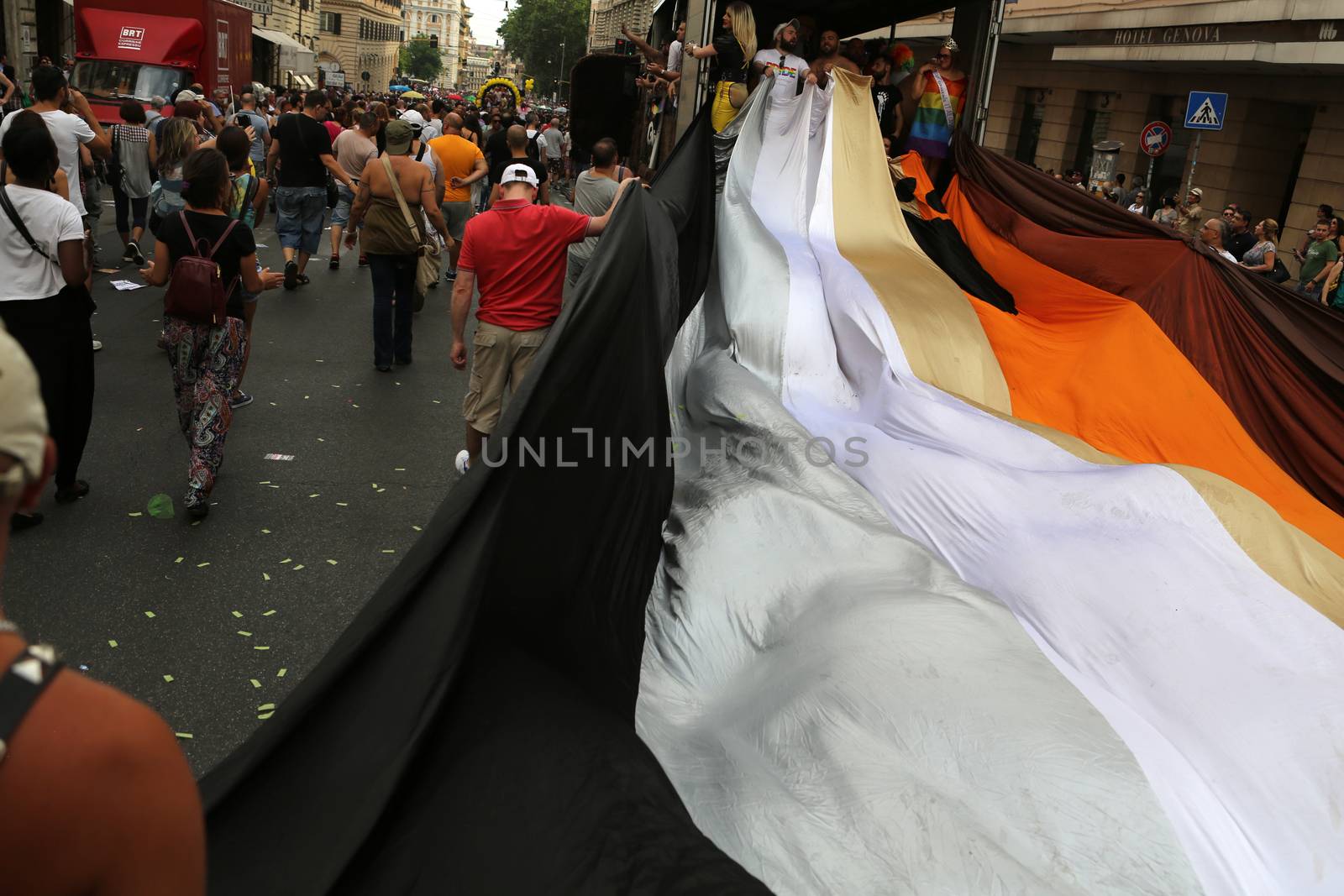 ROME, ITALY - JUNE 13, 2015: Rome hosts a popular Pride celebration - Rome Gay Pride on June 13, 2015.  Rome Gay Pride parade takes place on this day, drawing thousands of spectators and participants 