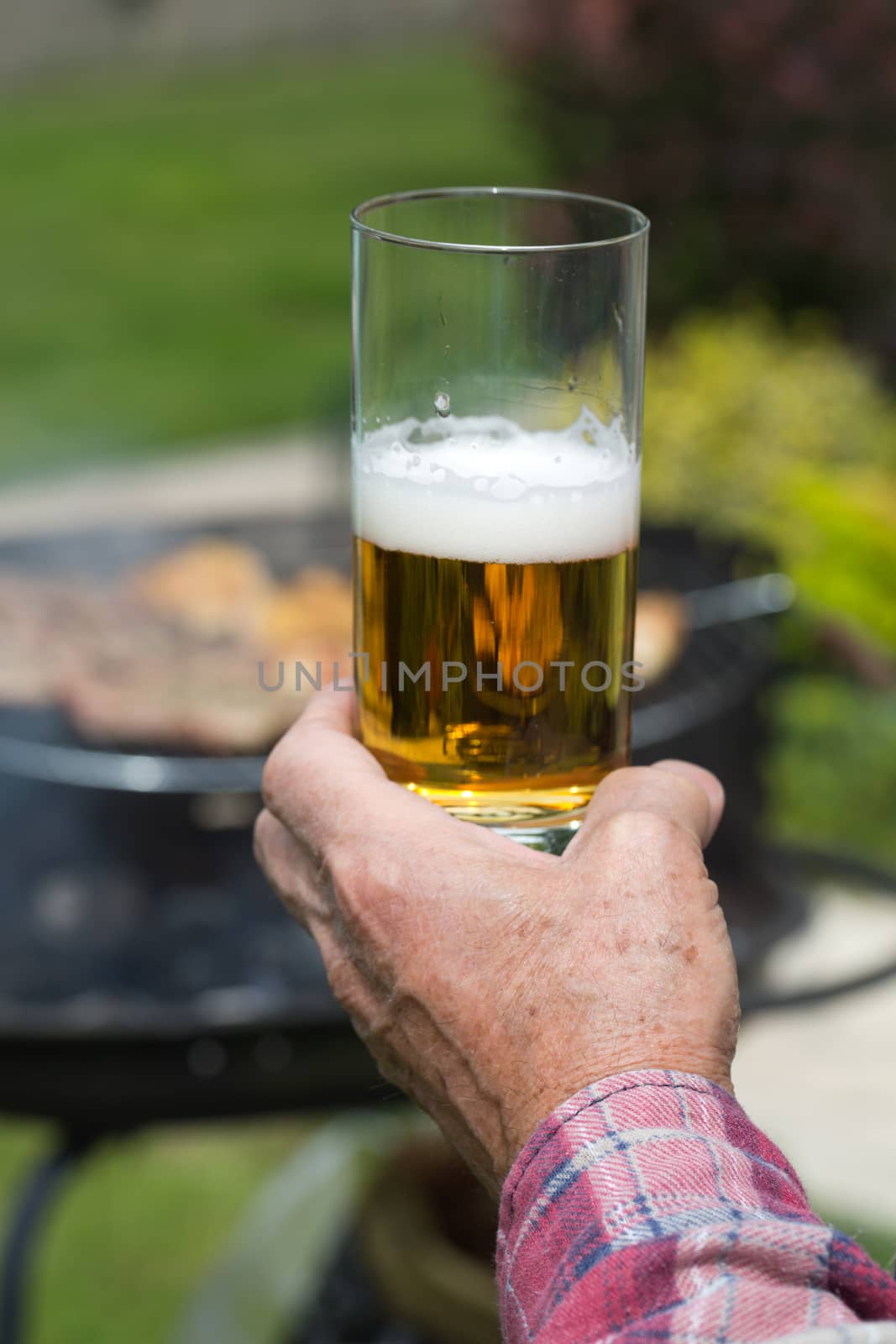 Grill  and glass of beer  by wjarek