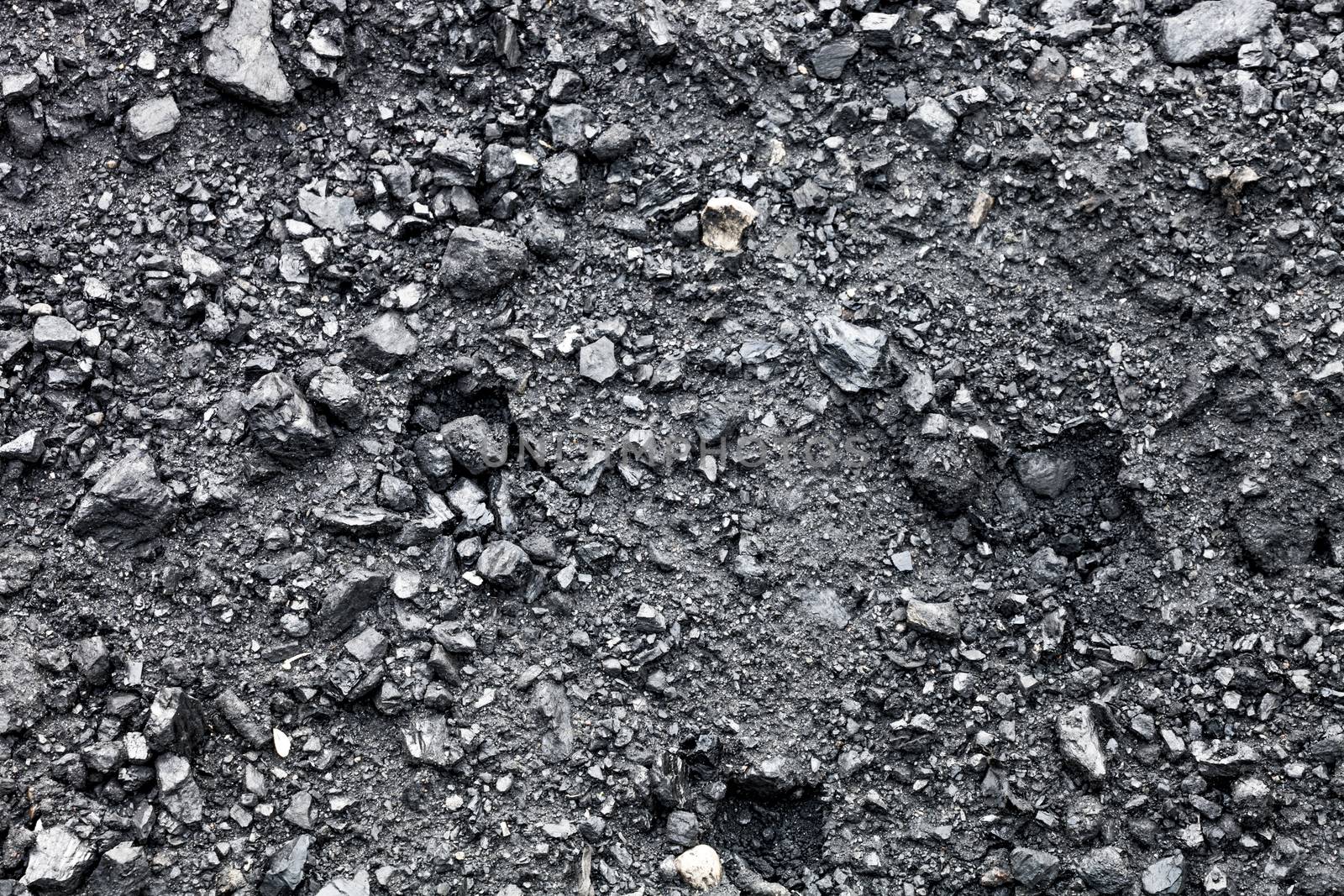 Black coal background. Small particles and dust