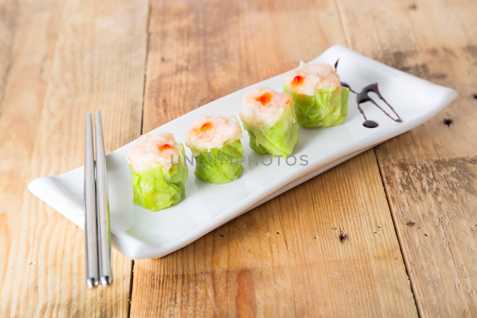 Steamed shrimp dumplings dim-sum by zGel