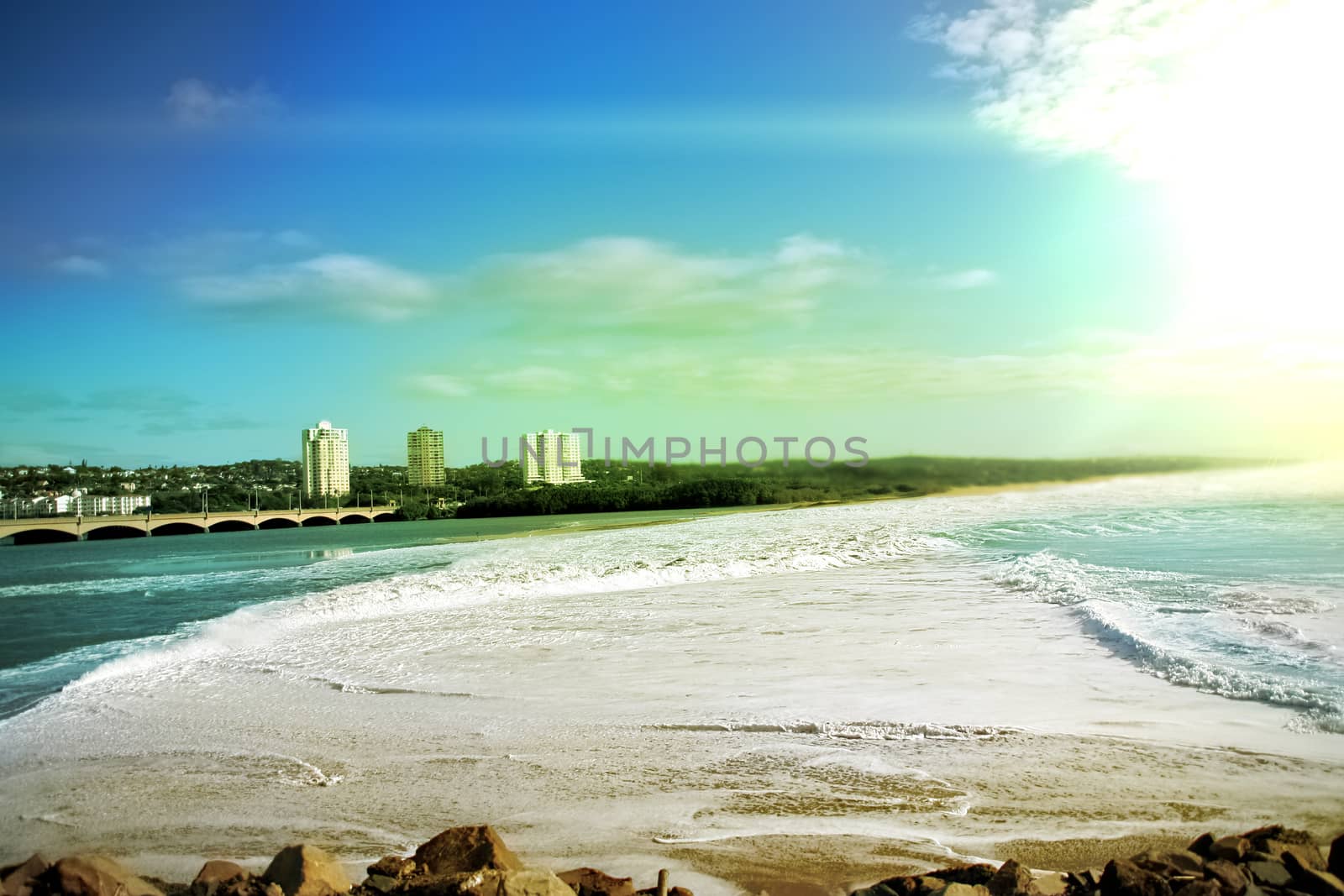 Umgeni River Mouth in Durban  by stockbp