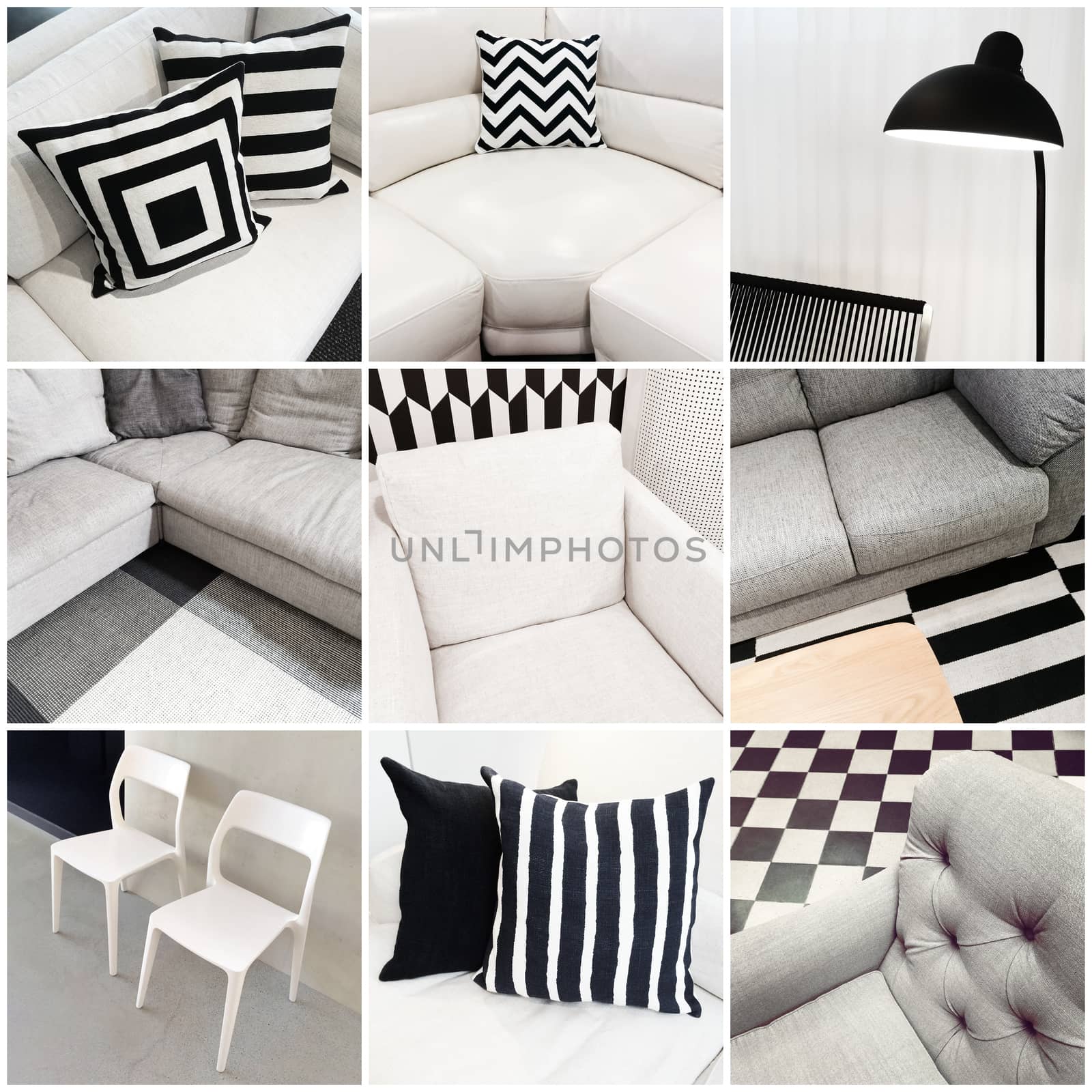 Interiors with black and white furniture by anikasalsera