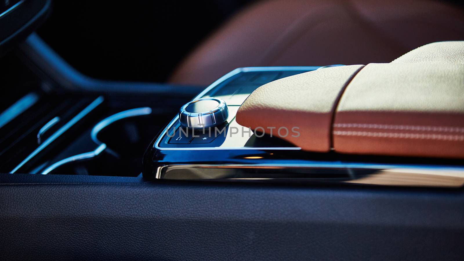 Luxury car interior details. Shallow dof 