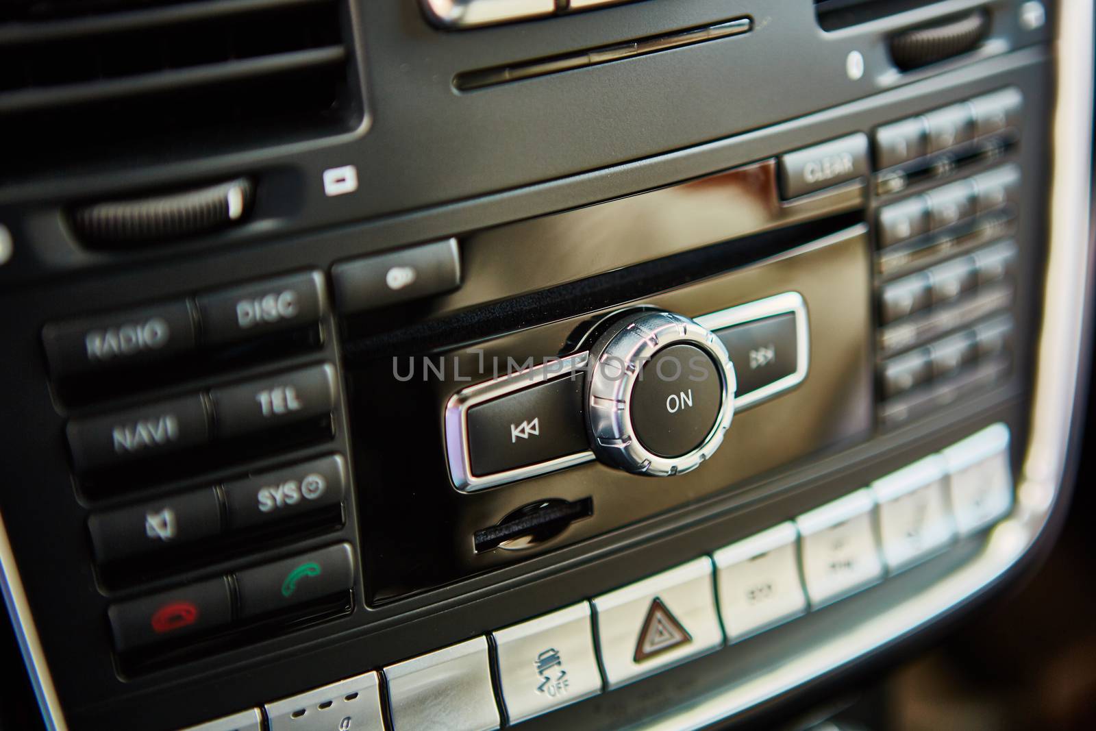 Luxury car interior details. The Shallow dof 