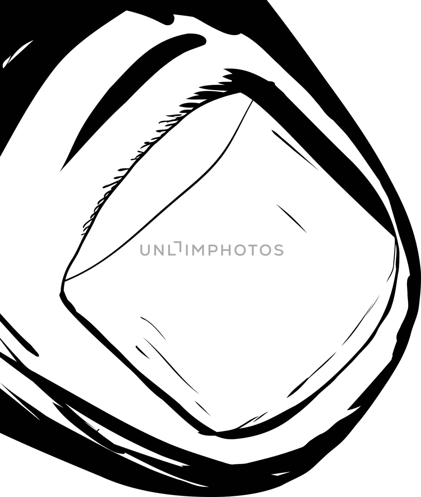 Outline illustration of single thumbnail on isolated background