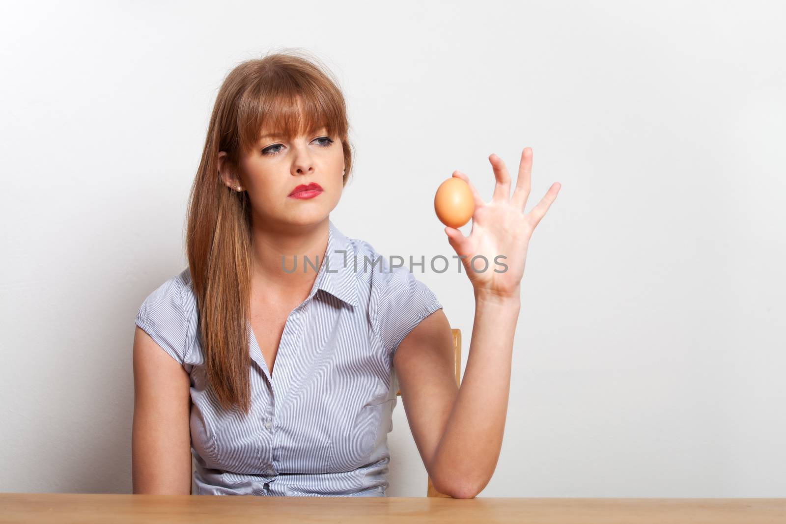 woman with an egg