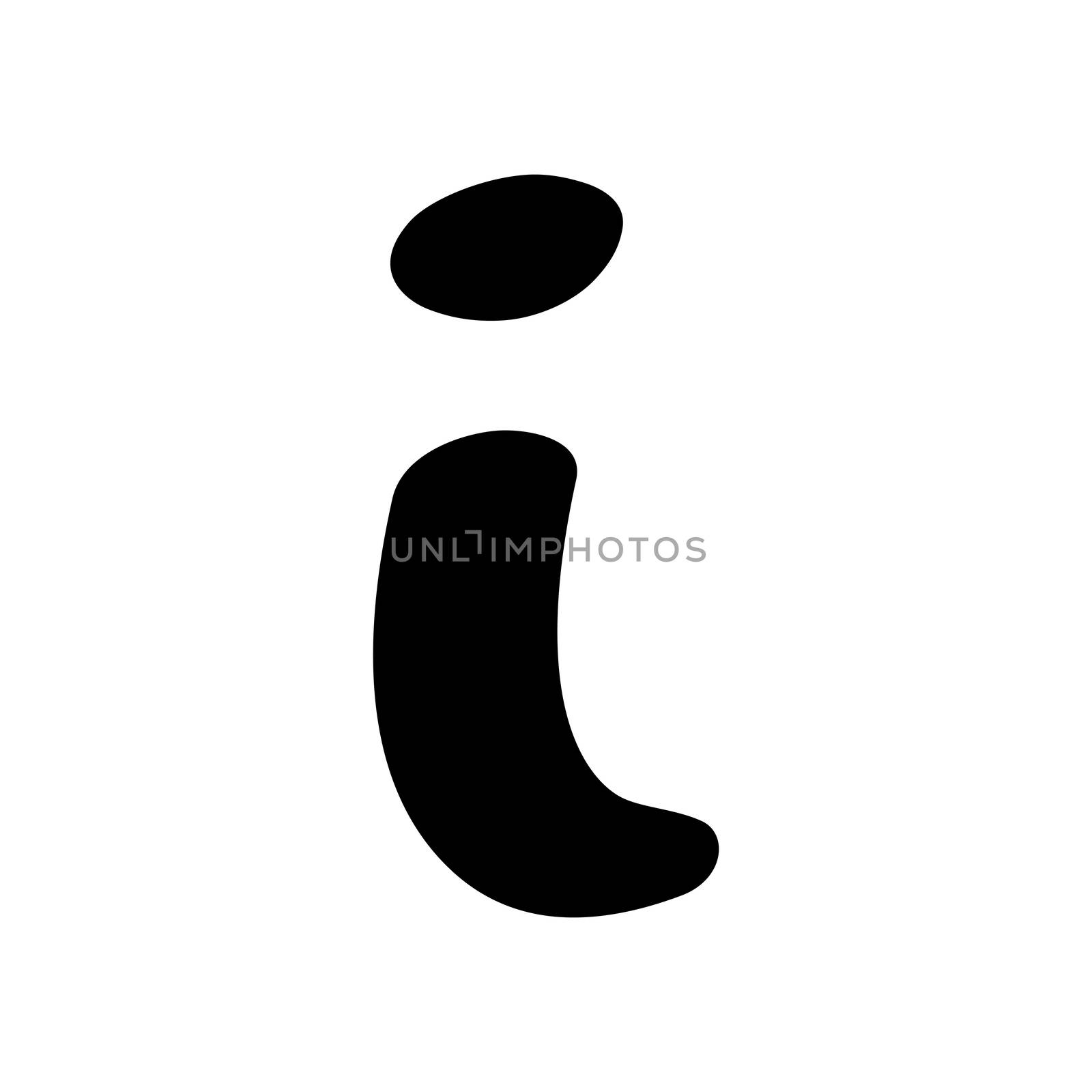 Decorated original font, a funny fat small letter isolated on white, part of a full series