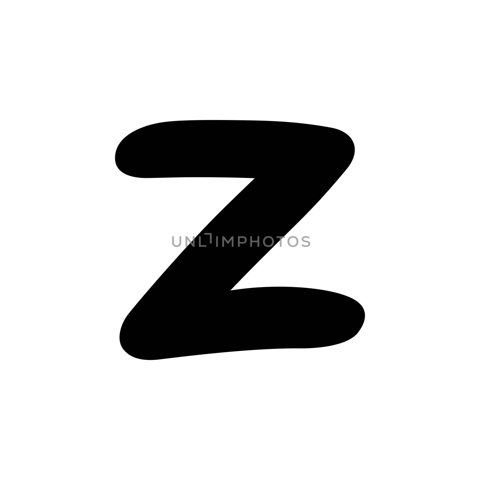 Decorated original font, a funny fat small letter isolated on white, part of a full series