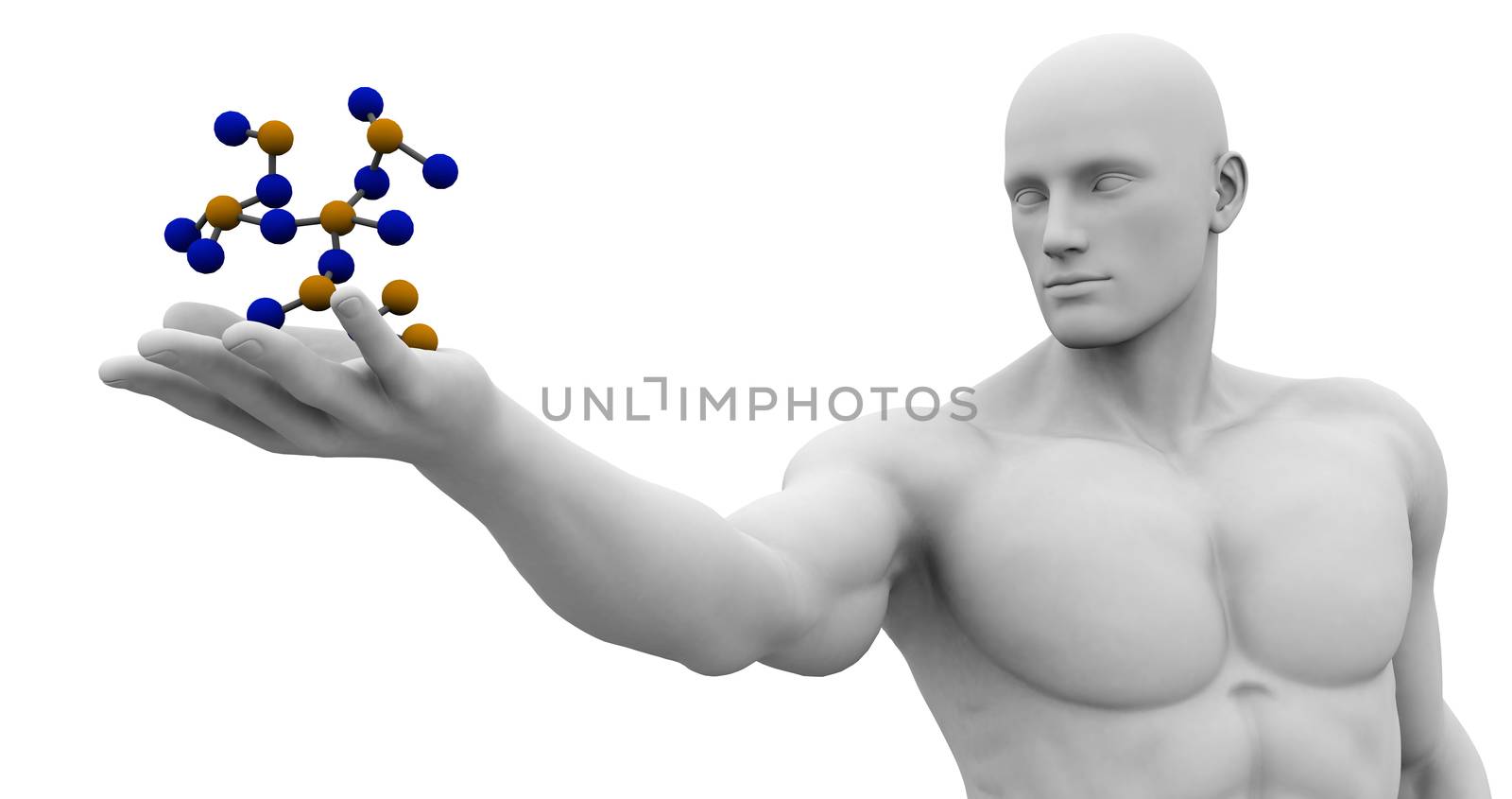 Medical Science Technology with Scientist Holding Molecule