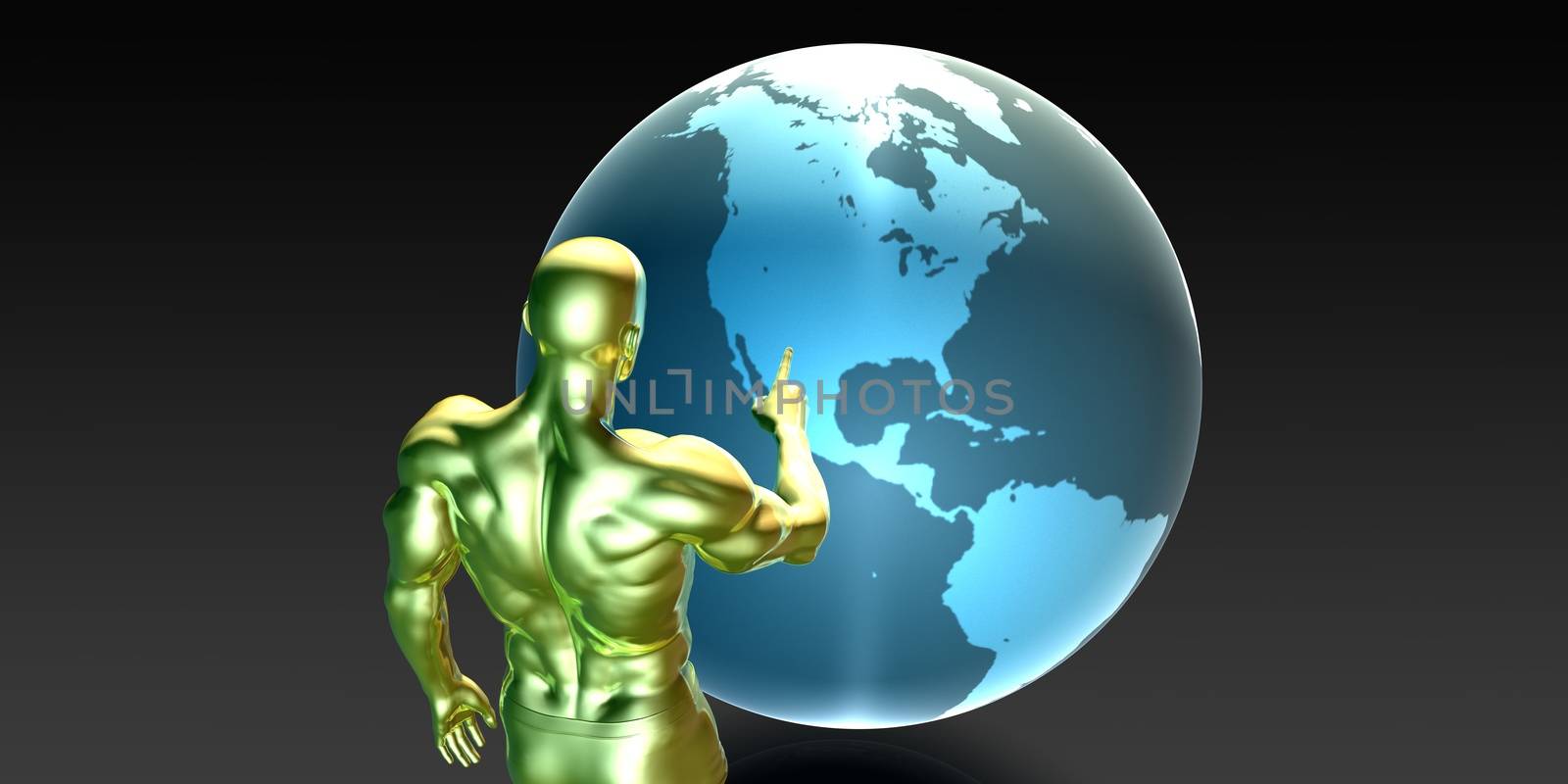 Businessman Pointing at North America Business Investment