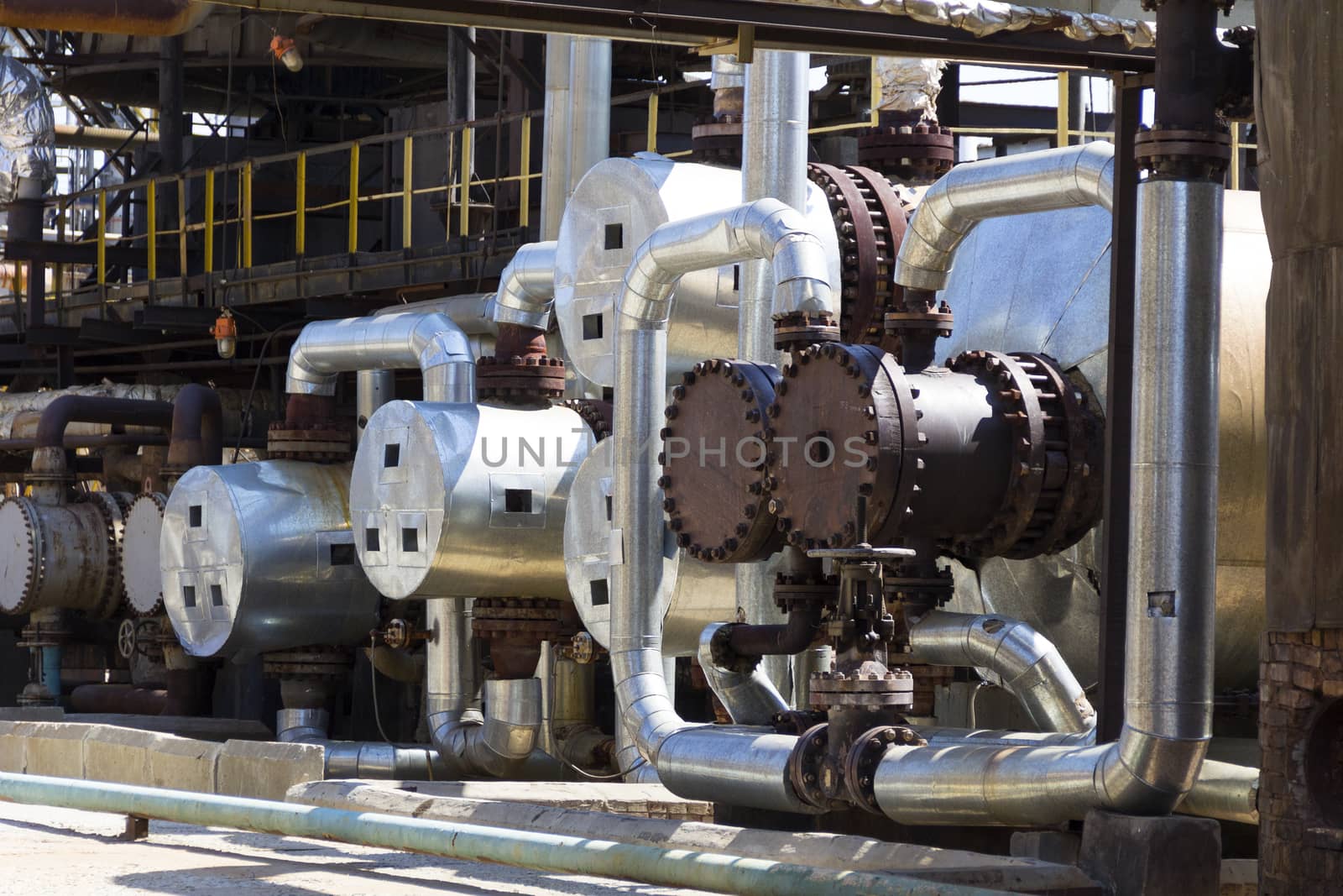 Part of refinery tower for making gasoline